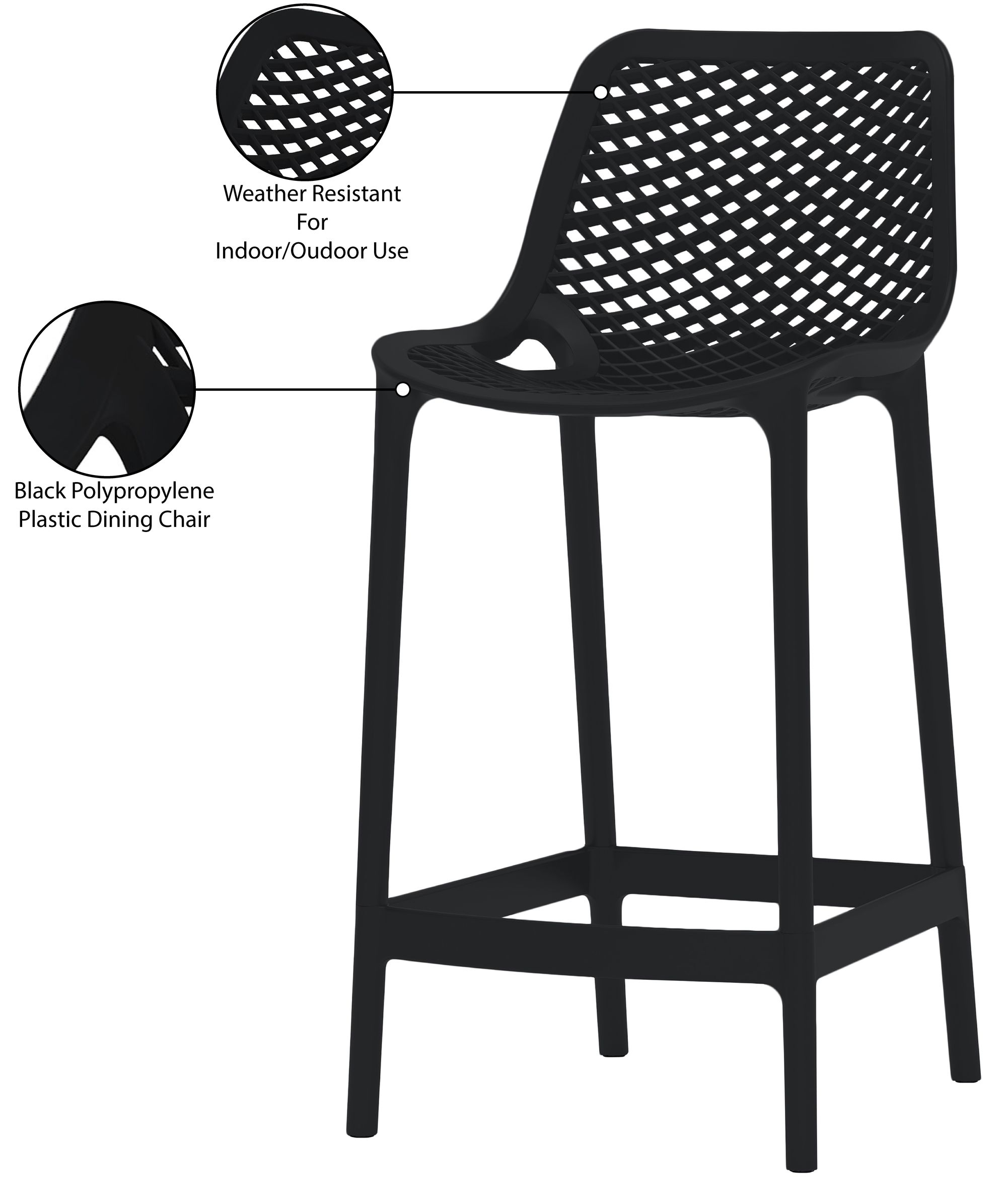 Mykonos Outdoor Patio Polypropylene Plastic Stools