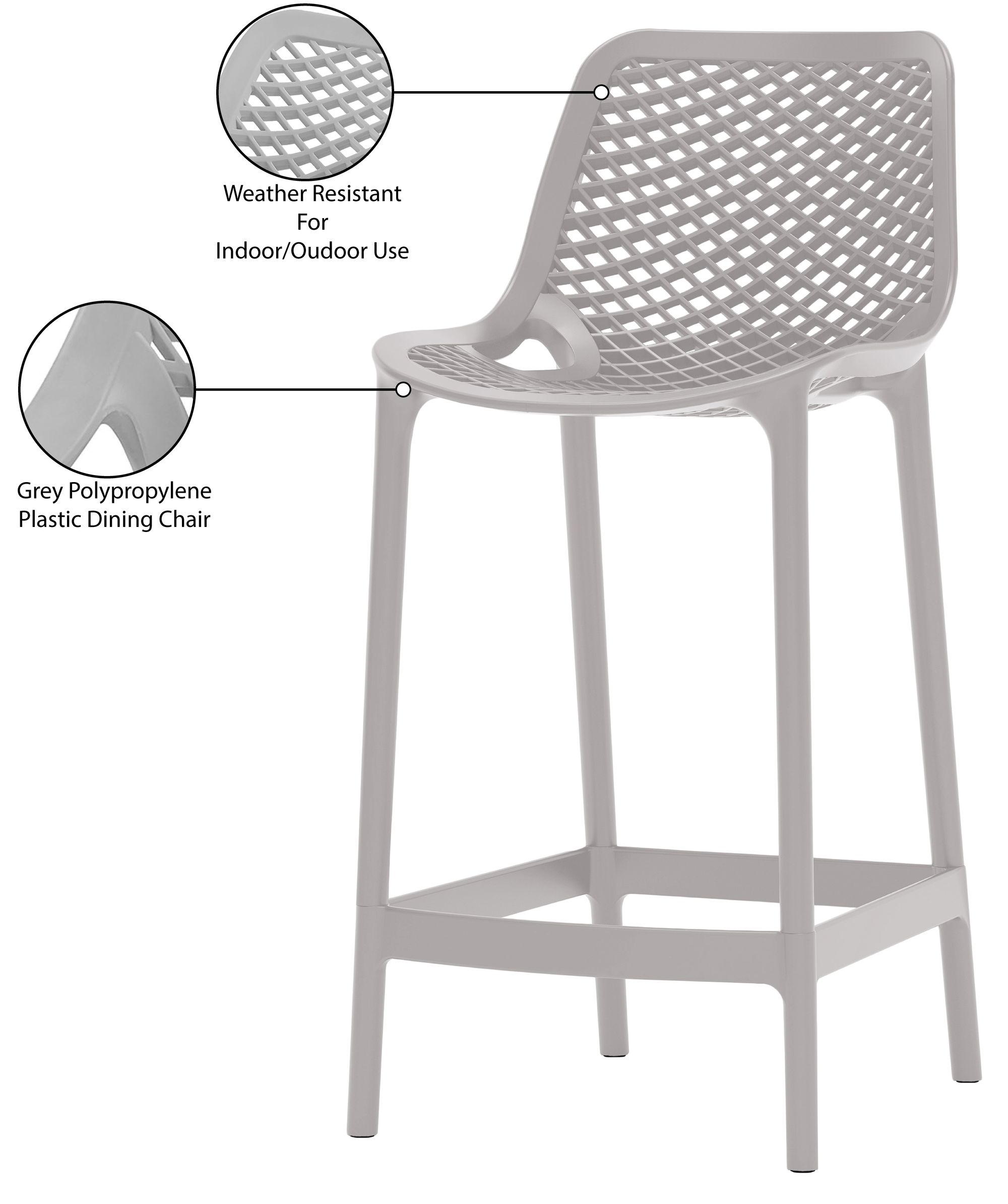 Mykonos Outdoor Patio Polypropylene Plastic Stools