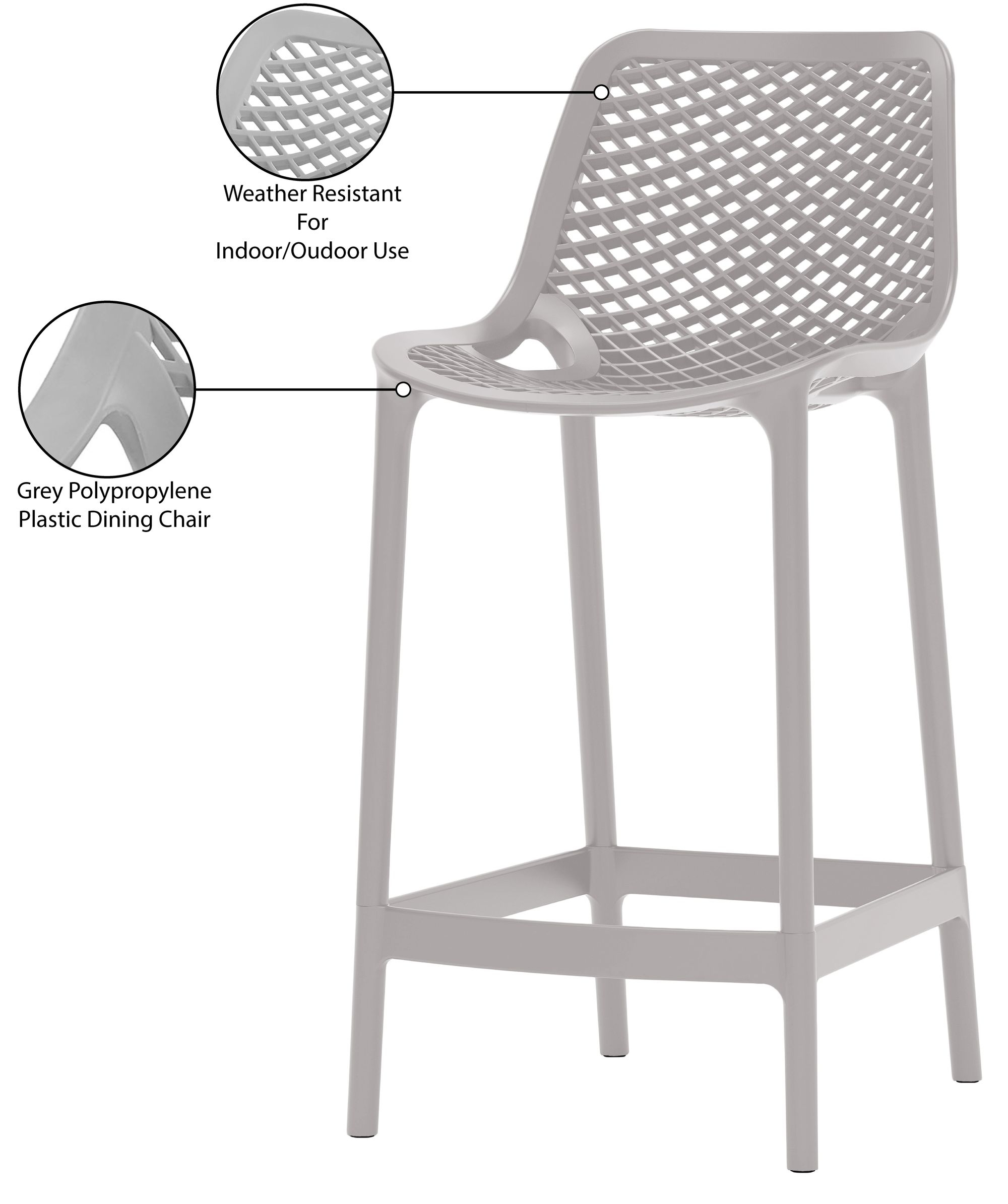 Mykonos Outdoor Patio Polypropylene Plastic Stools