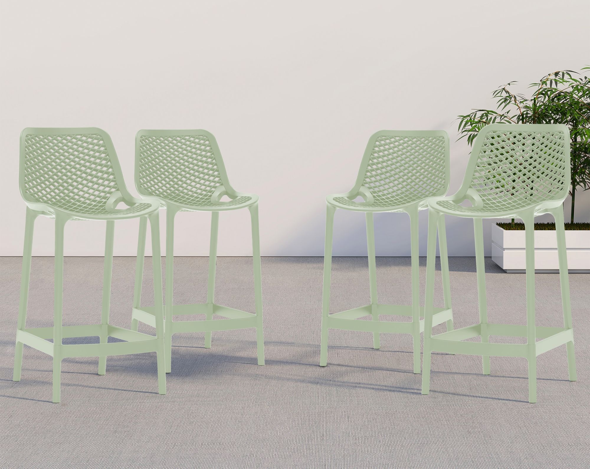 Mykonos Outdoor Patio Polypropylene Plastic Stools
