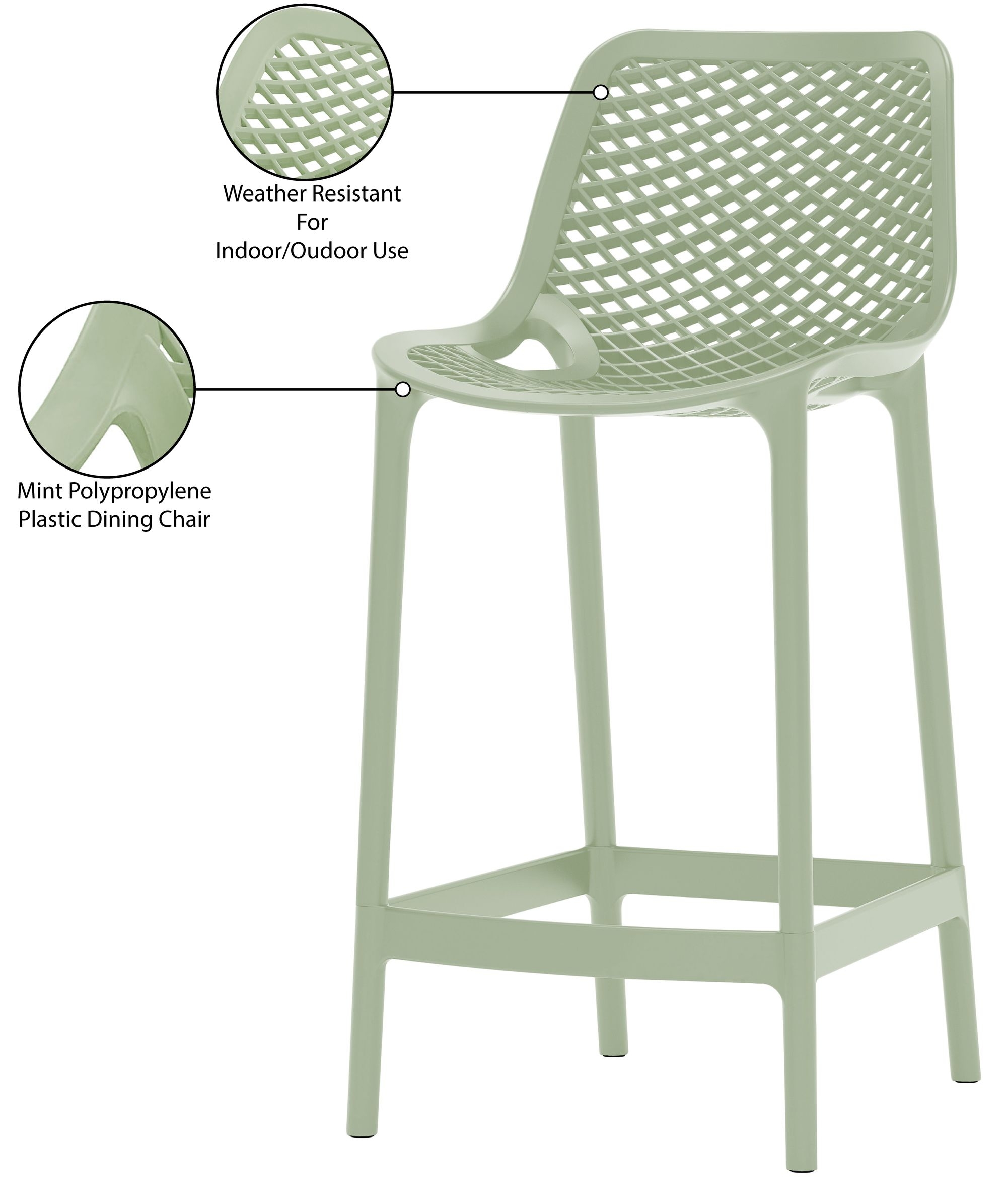 Mykonos Outdoor Patio Polypropylene Plastic Stools