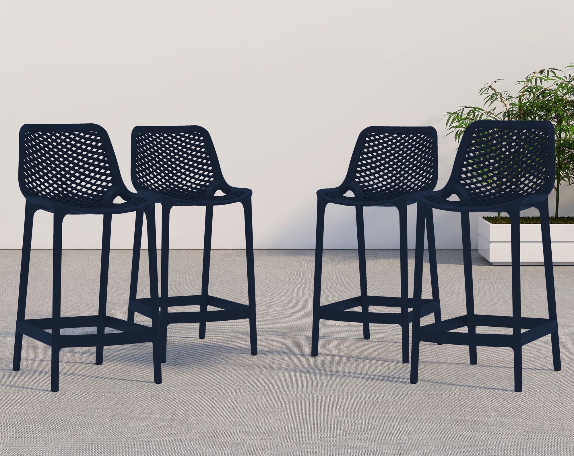 Mykonos Outdoor Patio Polypropylene Plastic Stools