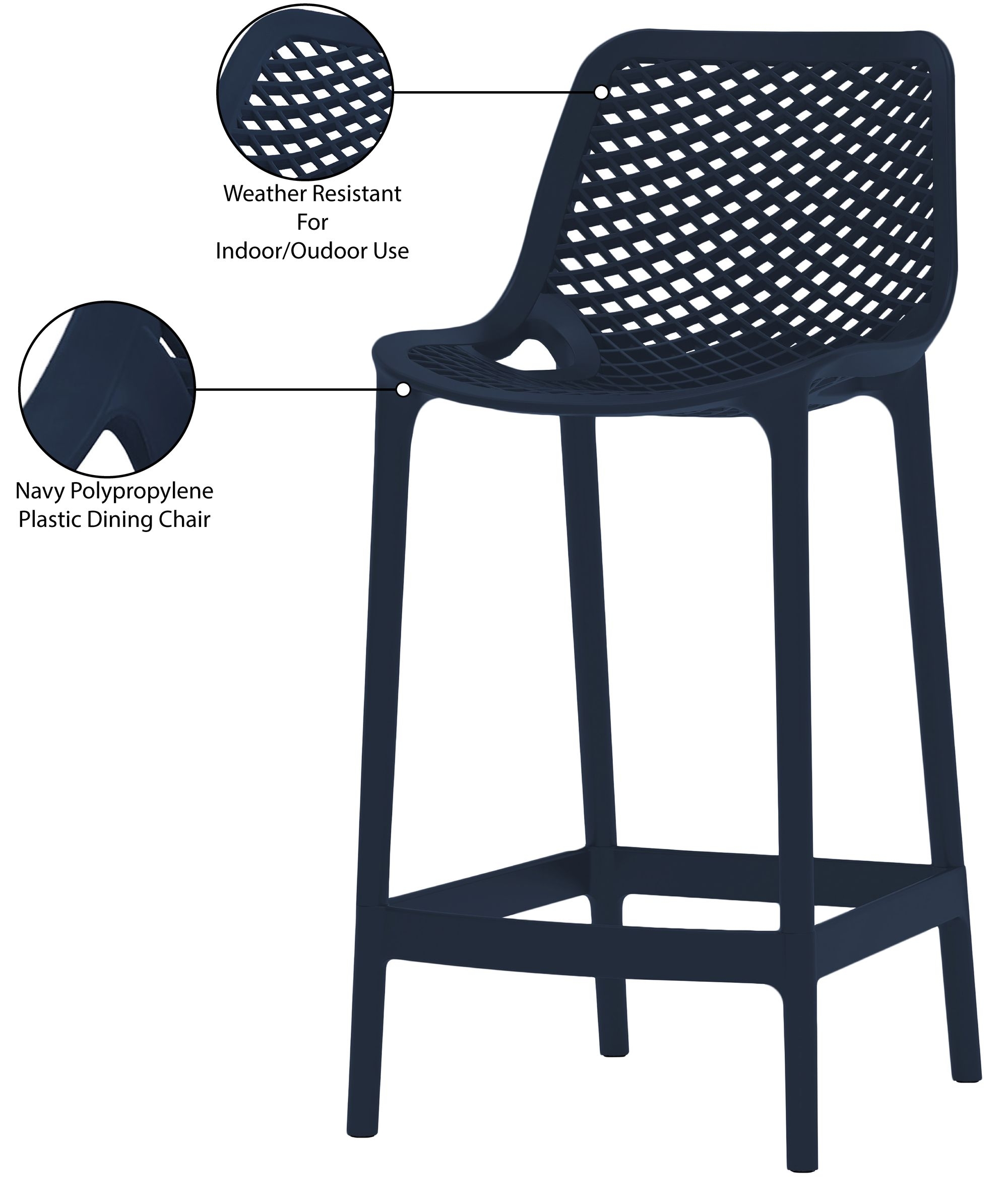 Mykonos Outdoor Patio Polypropylene Plastic Stools