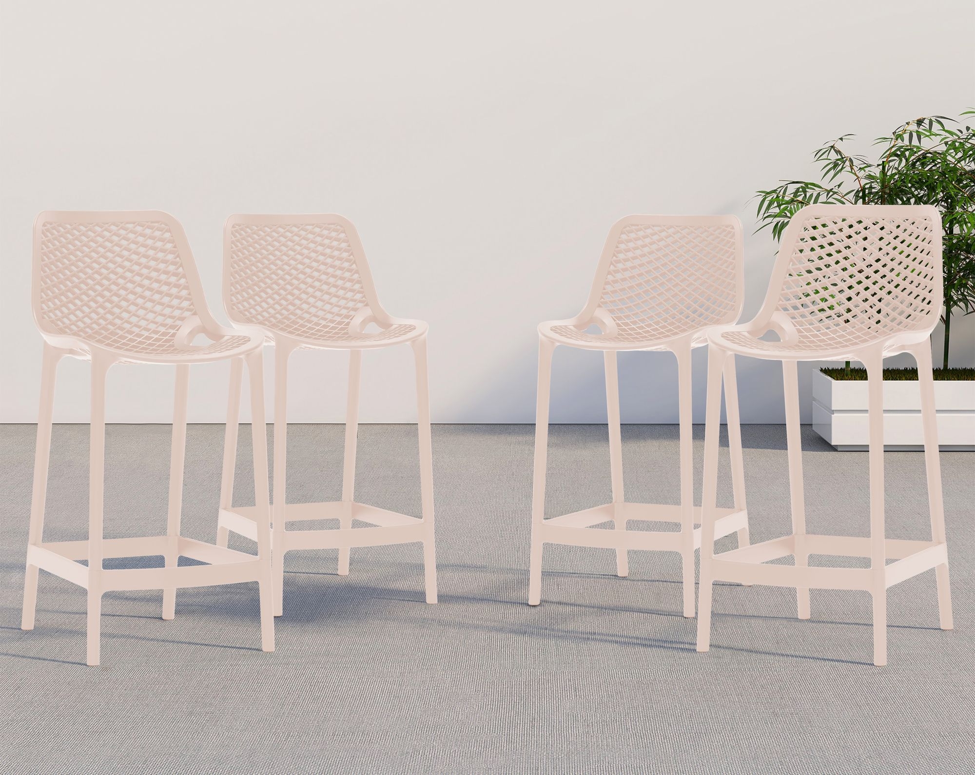 Mykonos Outdoor Patio Polypropylene Plastic Stools