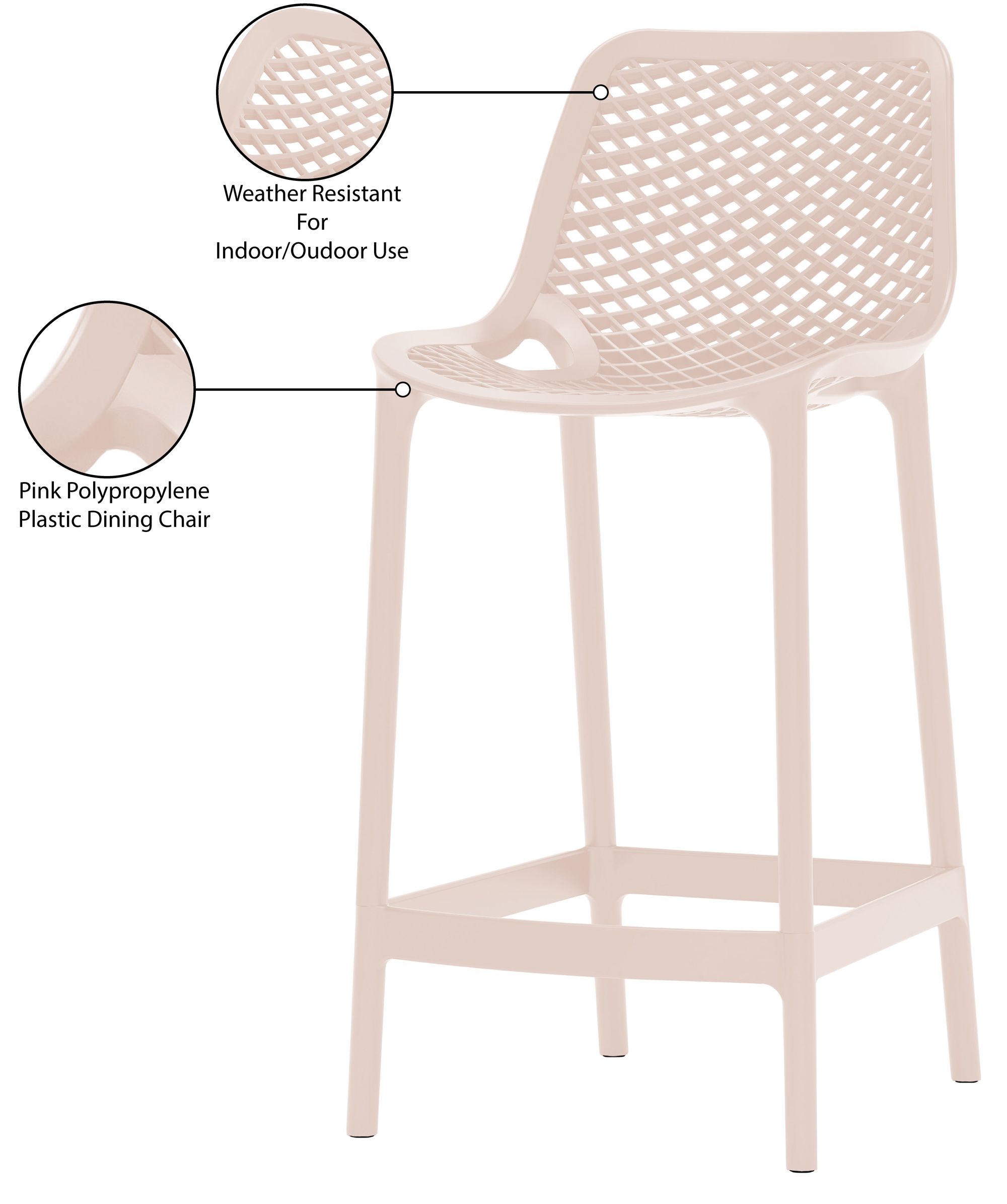 Mykonos Outdoor Patio Polypropylene Plastic Stools