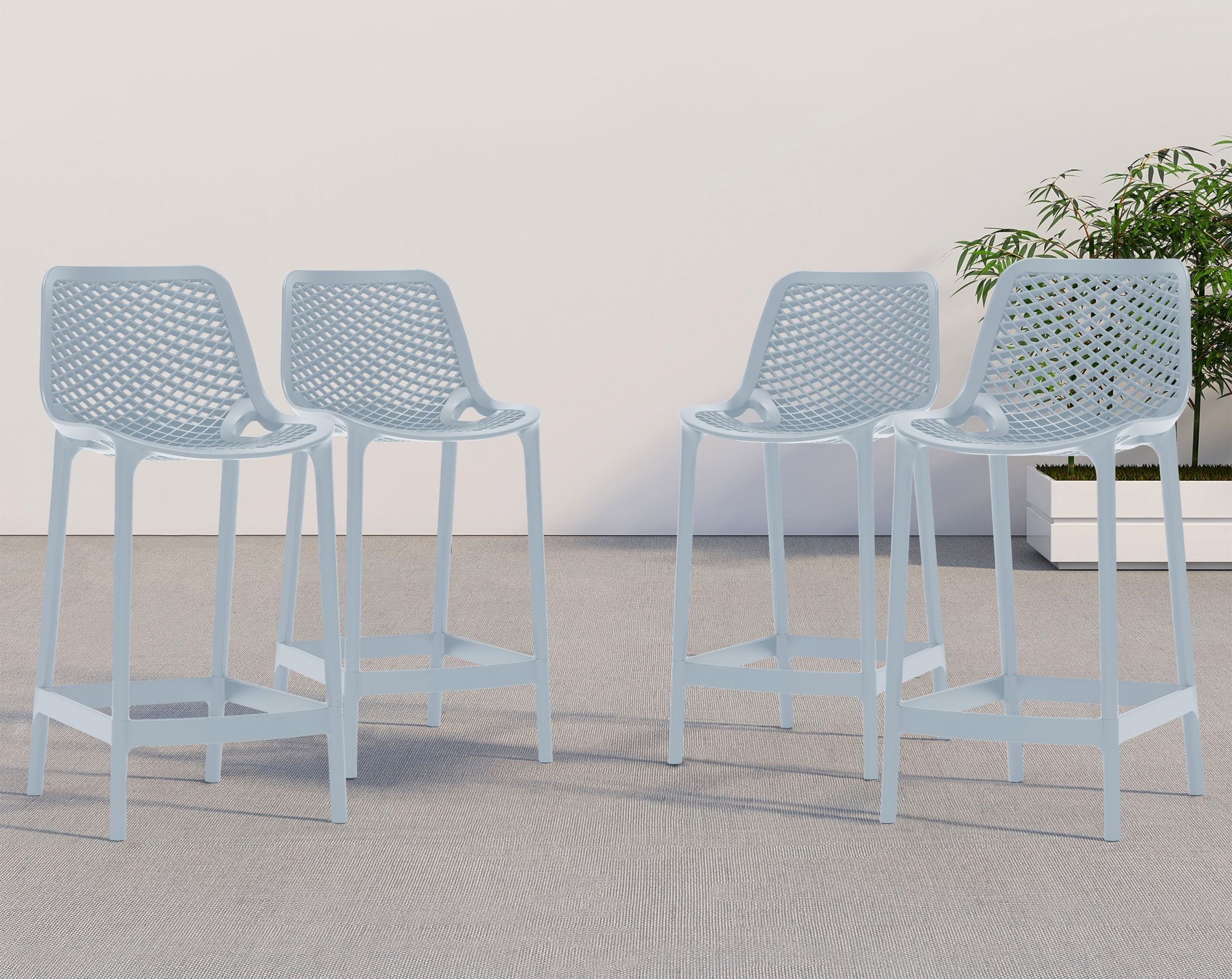 Mykonos Outdoor Patio Polypropylene Plastic Stools