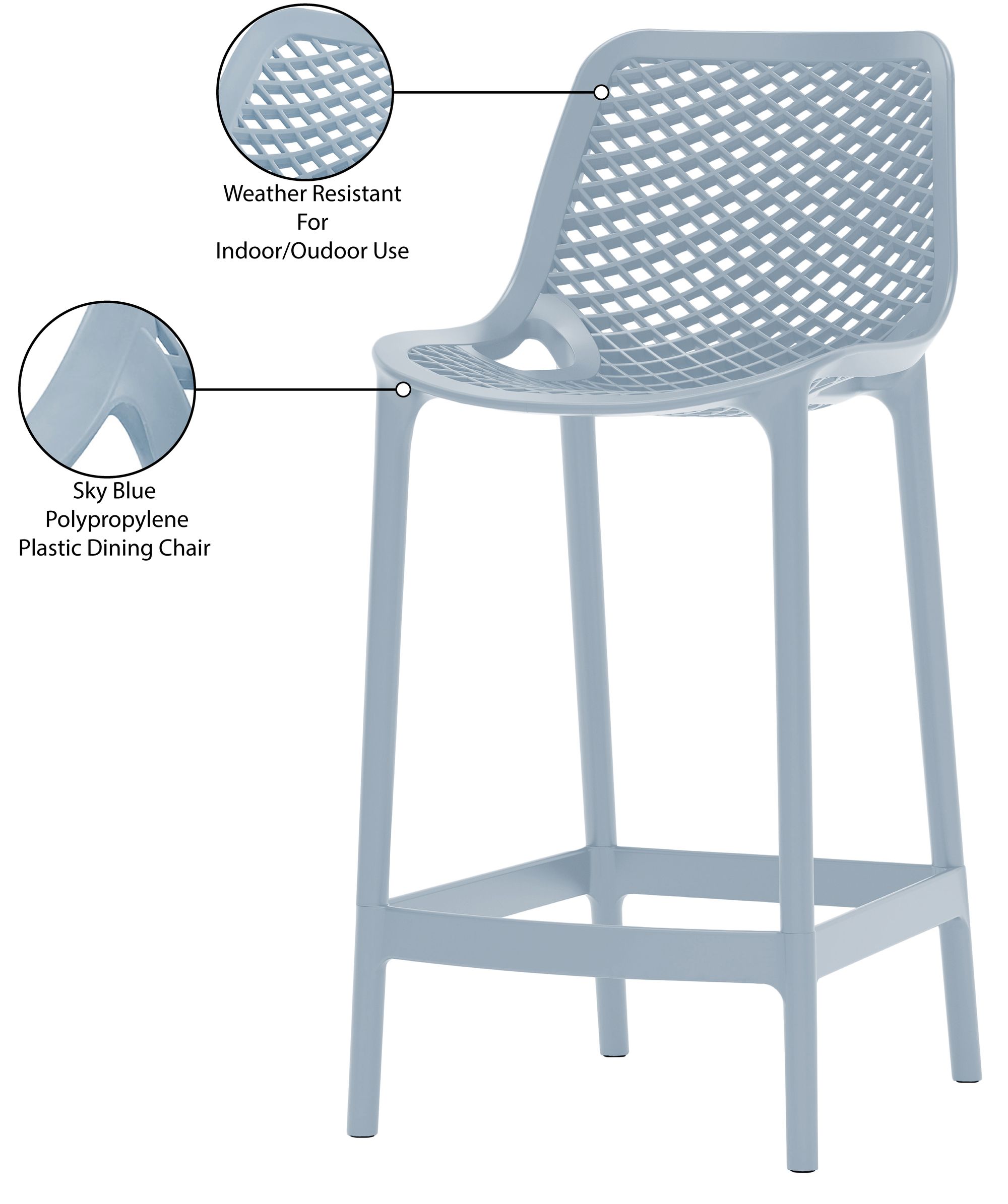 Mykonos Outdoor Patio Polypropylene Plastic Stools