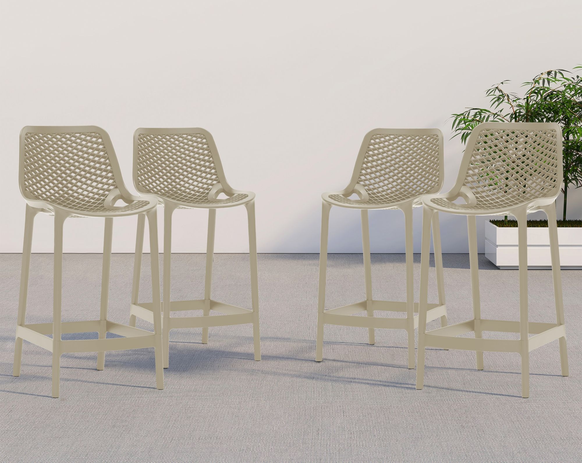 Mykonos Outdoor Patio Polypropylene Plastic Stools