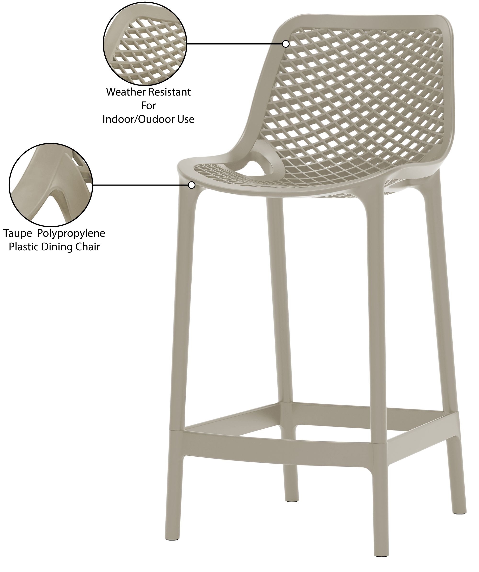 Mykonos Outdoor Patio Polypropylene Plastic Stools