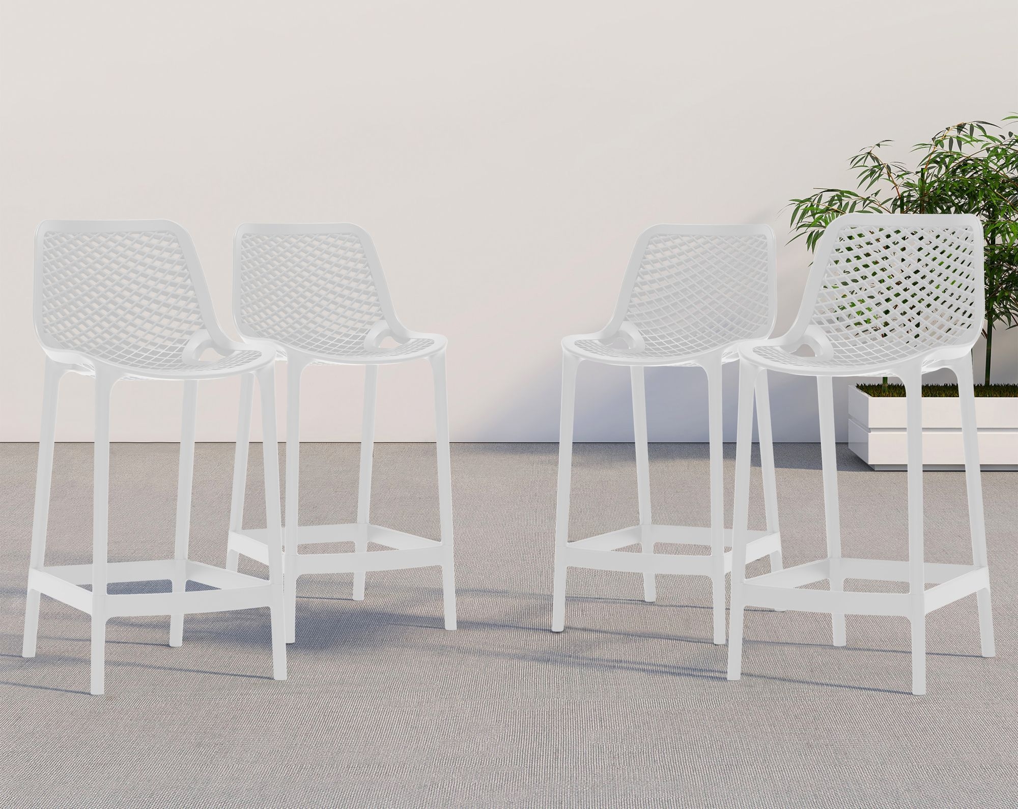 Mykonos Outdoor Patio Polypropylene Plastic Stools