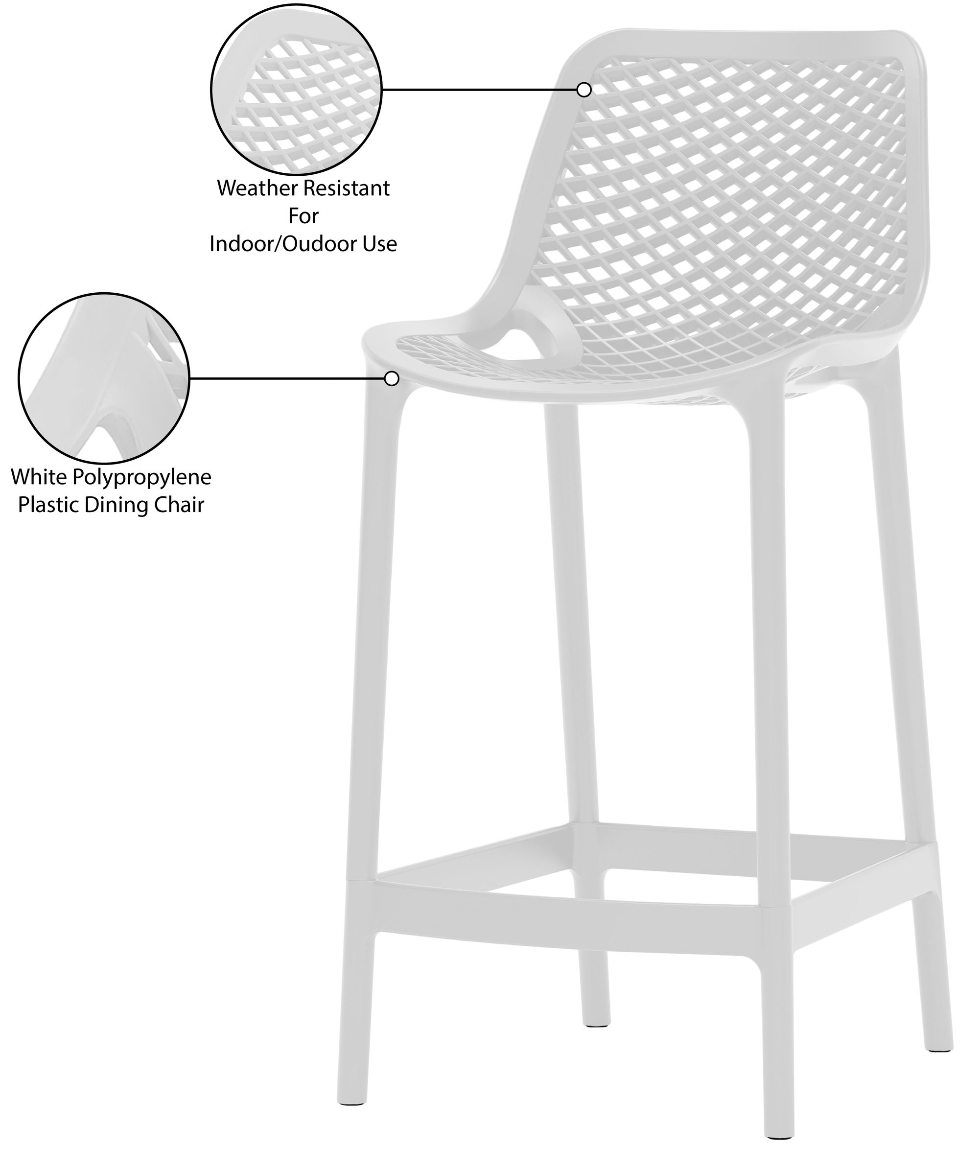 Mykonos Outdoor Patio Polypropylene Plastic Stools