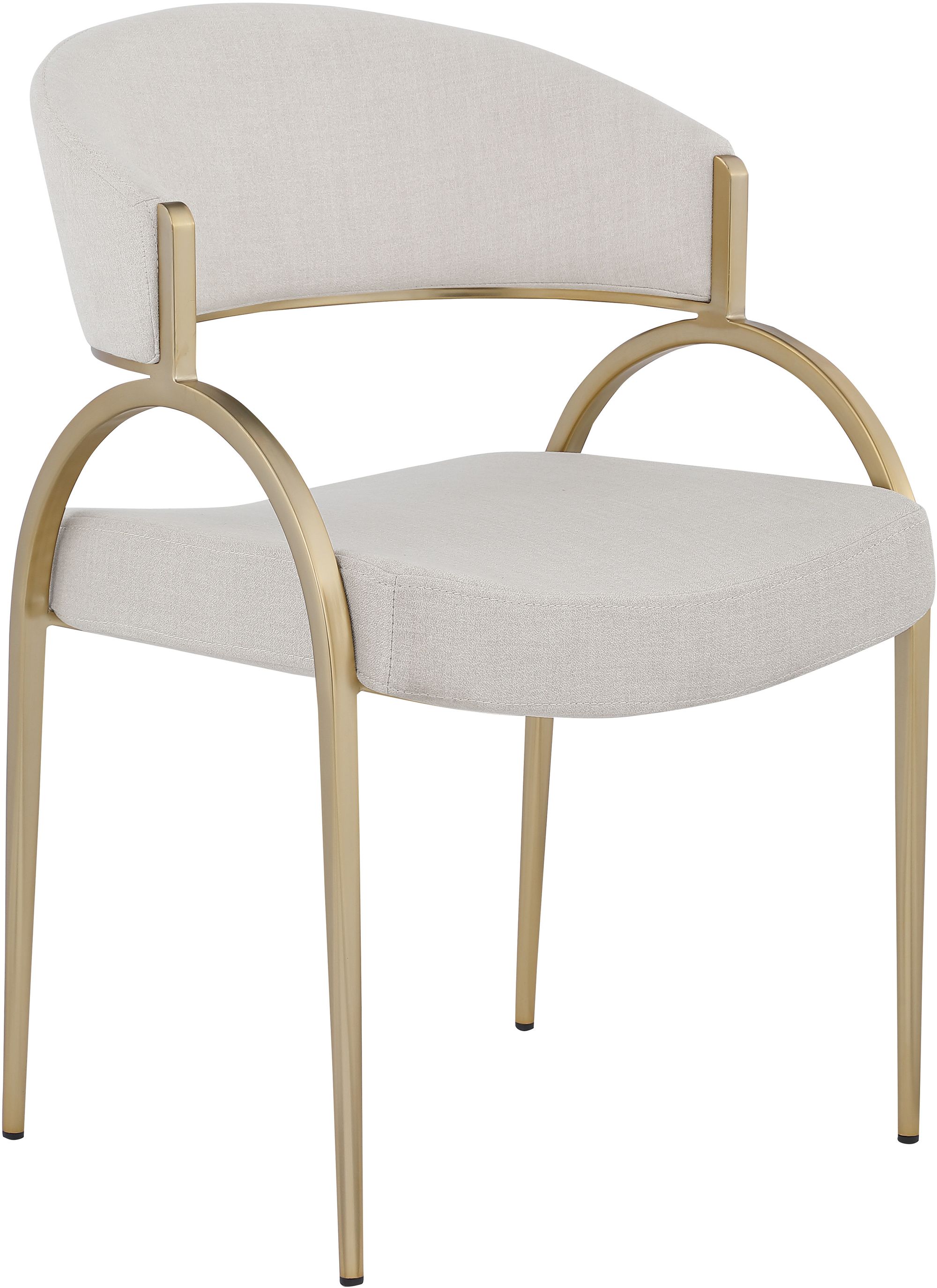 Privet Linen Dining Chair with Brushed Brass Base