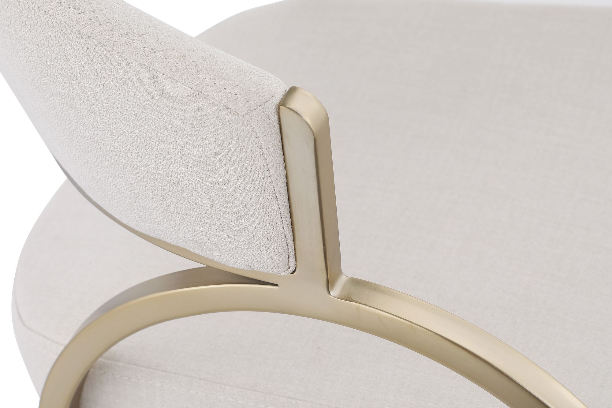 Privet Linen Dining Chair with Brushed Brass Base