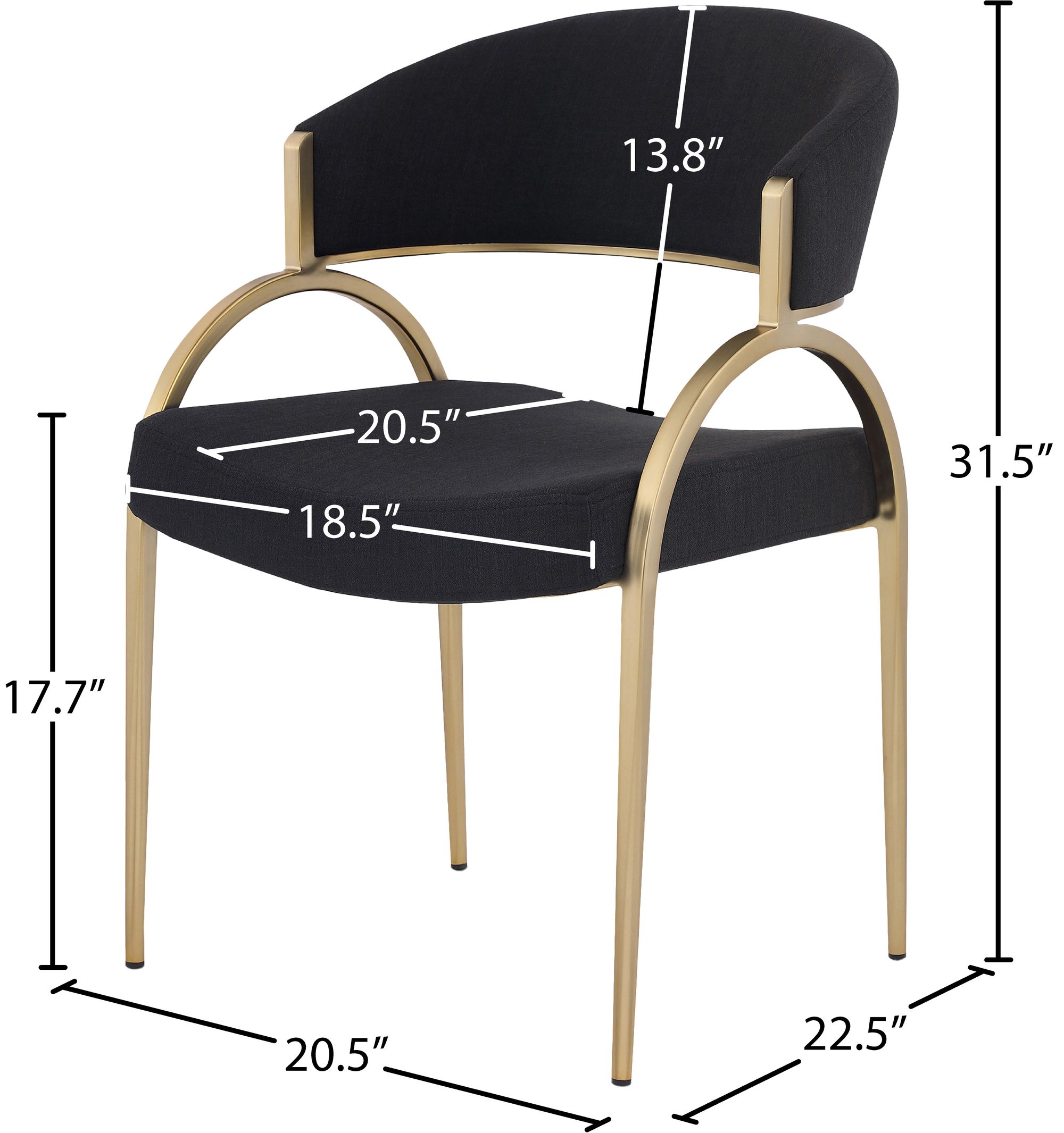 Privet Linen Dining Chair with Brushed Brass Base