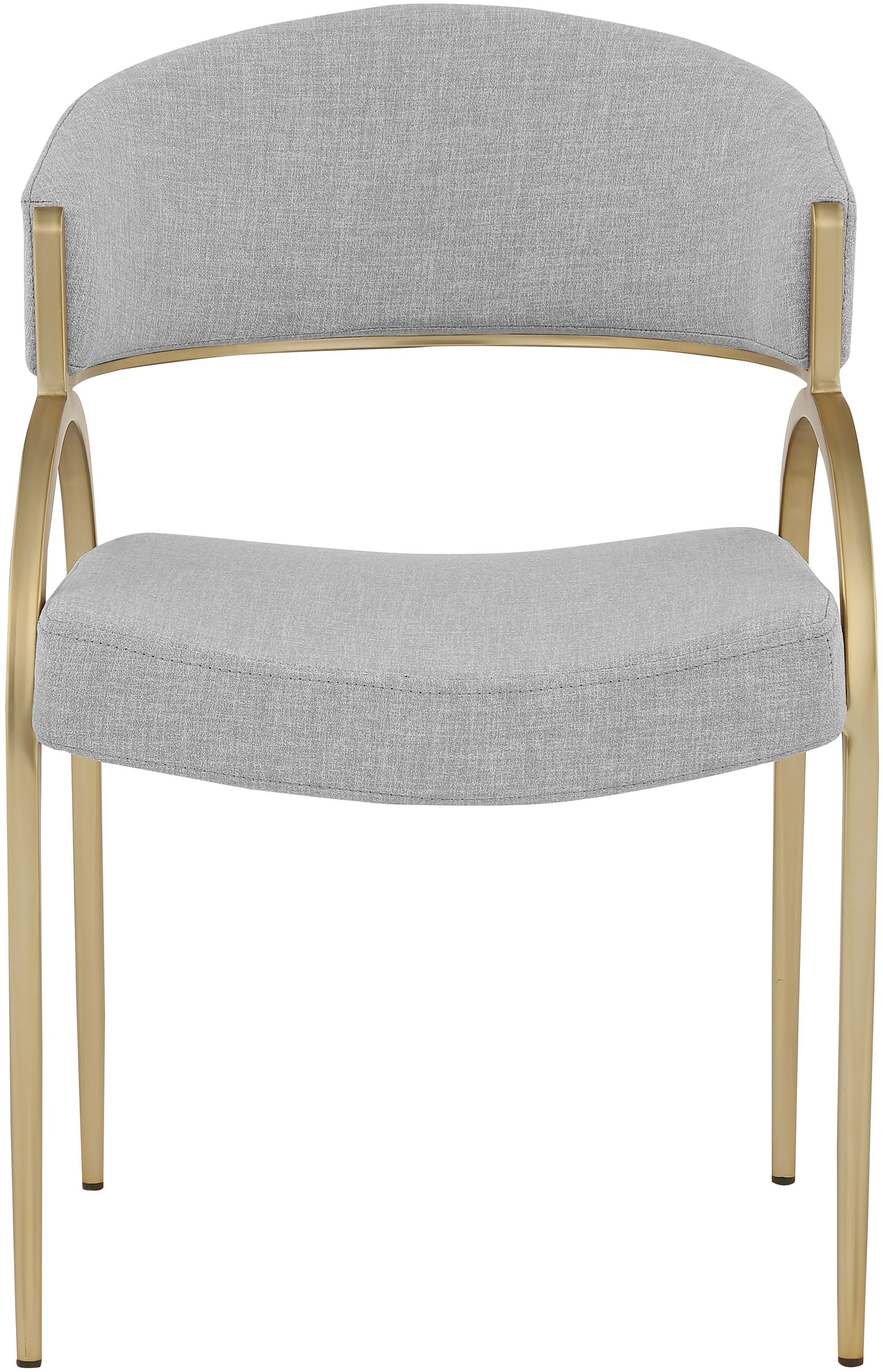 Privet Linen Dining Chair with Brushed Brass Base