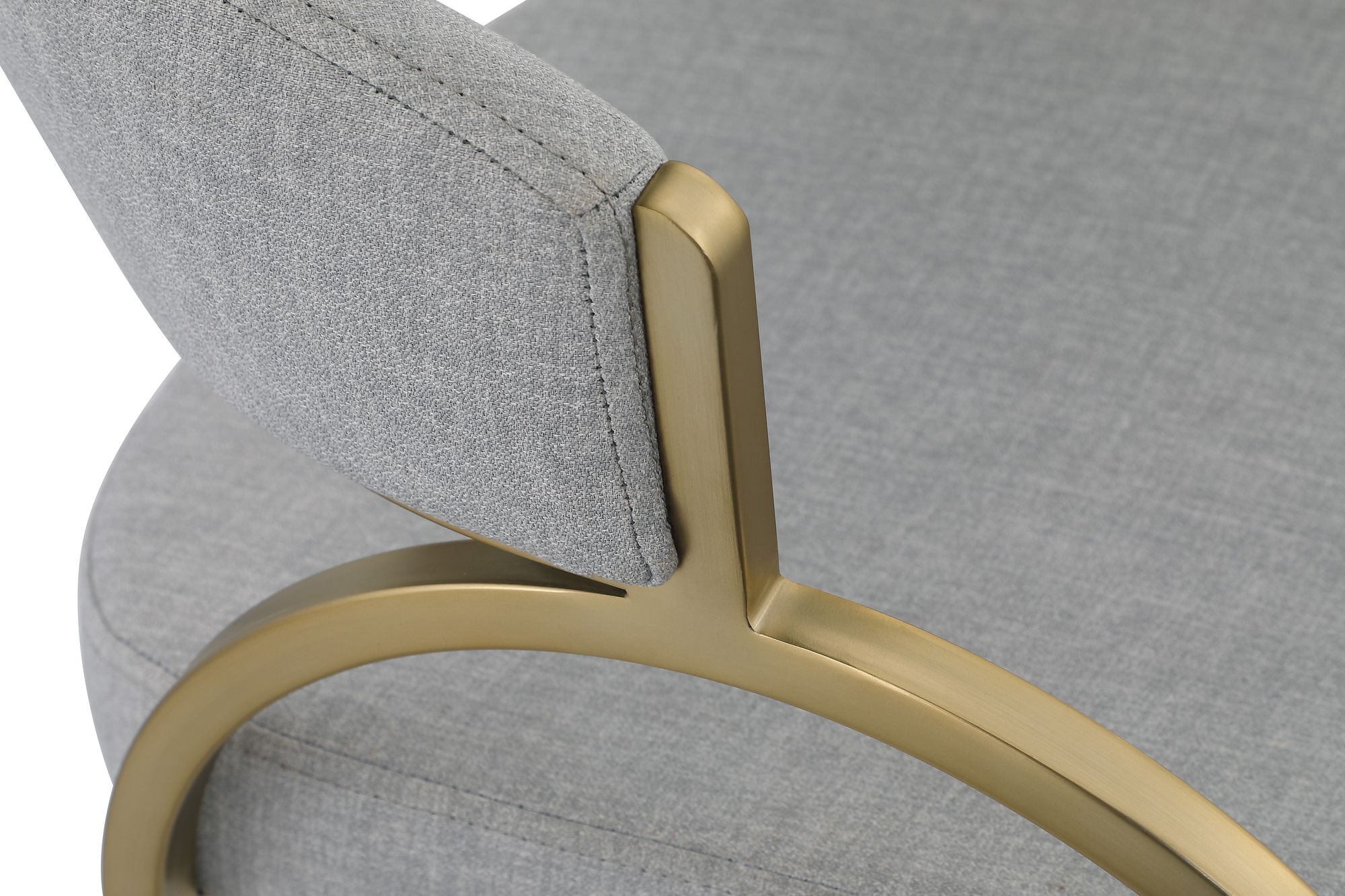 Privet Linen Dining Chair with Brushed Brass Base