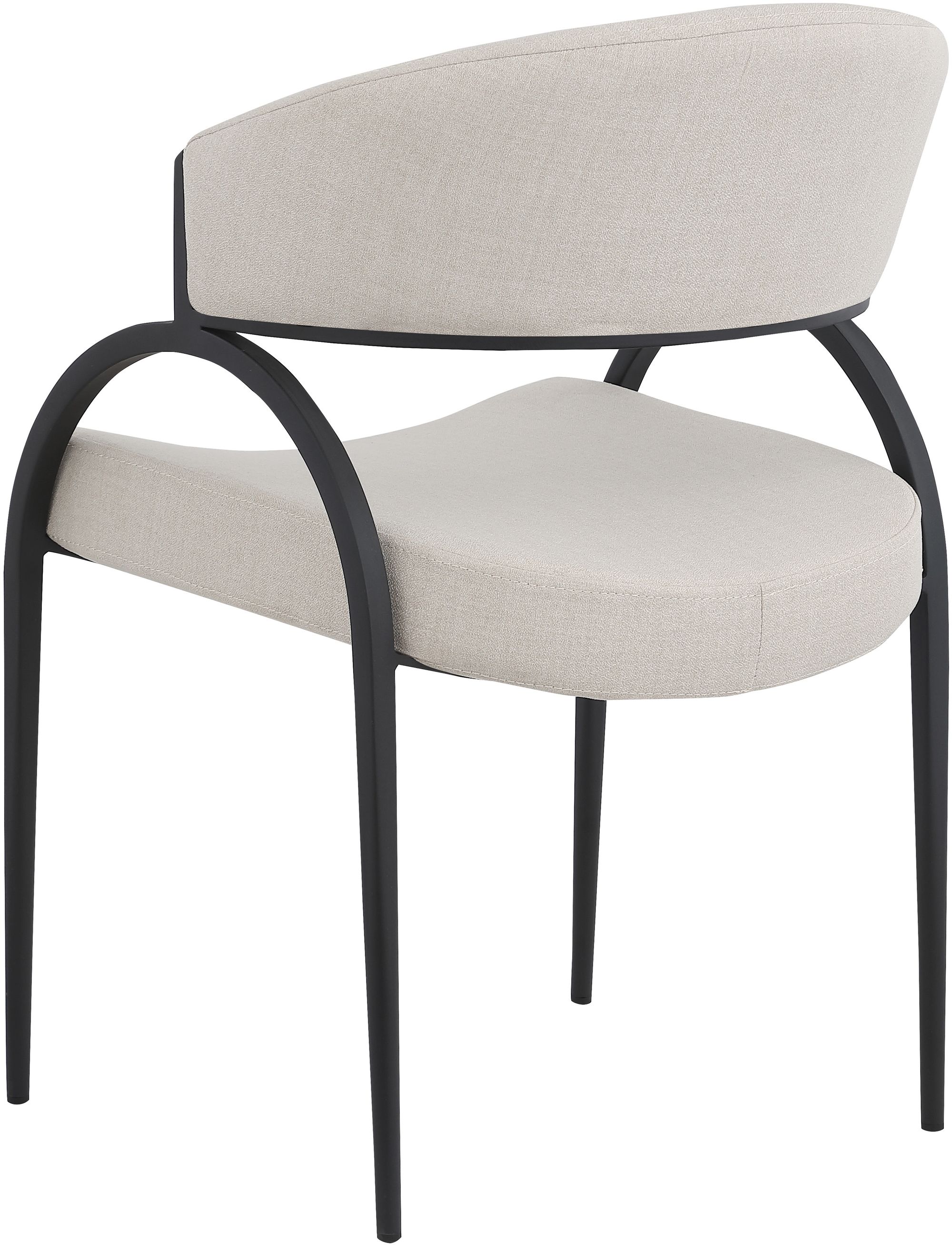 Privet Linen Dining Chair with Matte Black Base