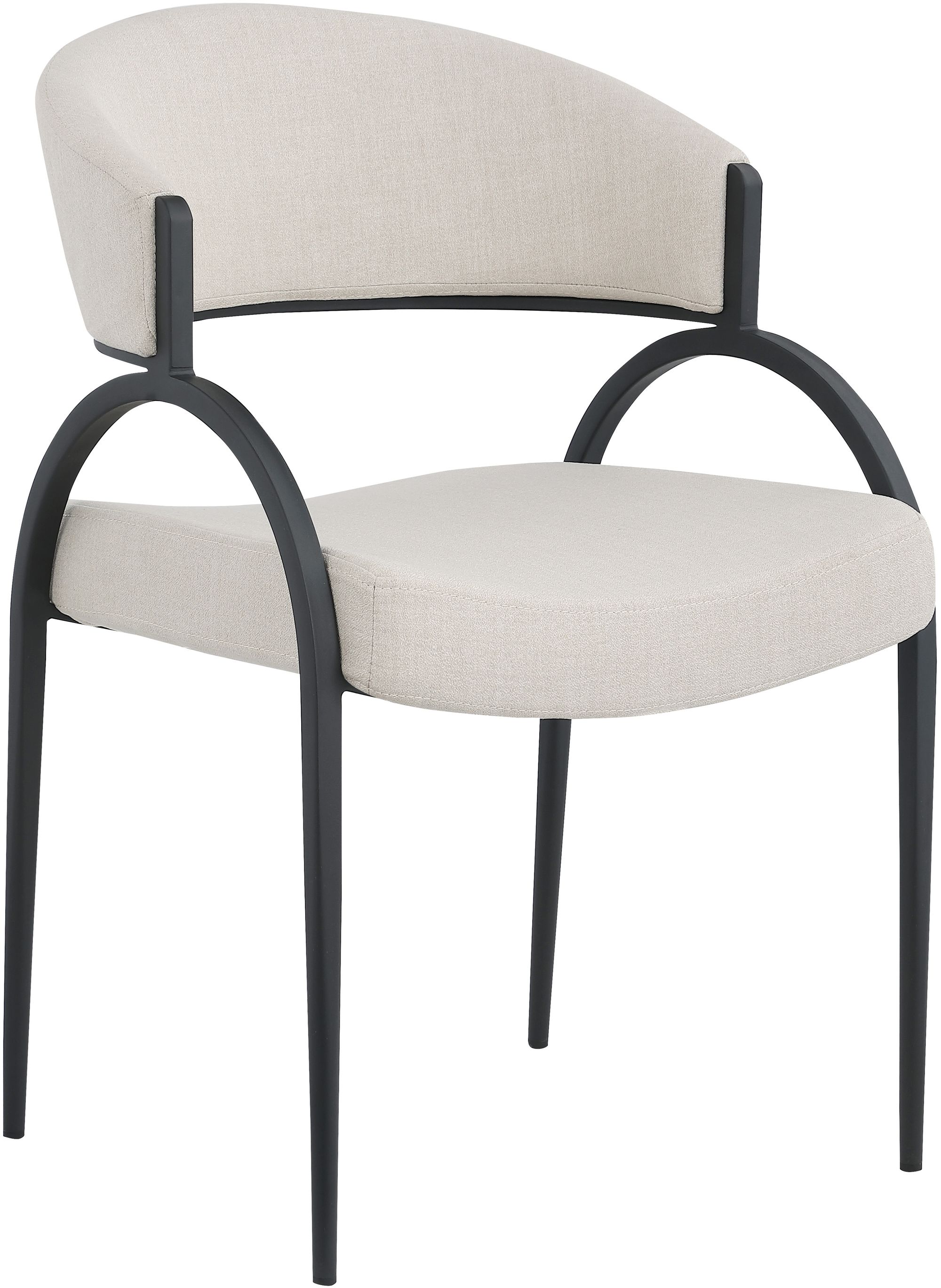 Privet Linen Dining Chair with Matte Black Base