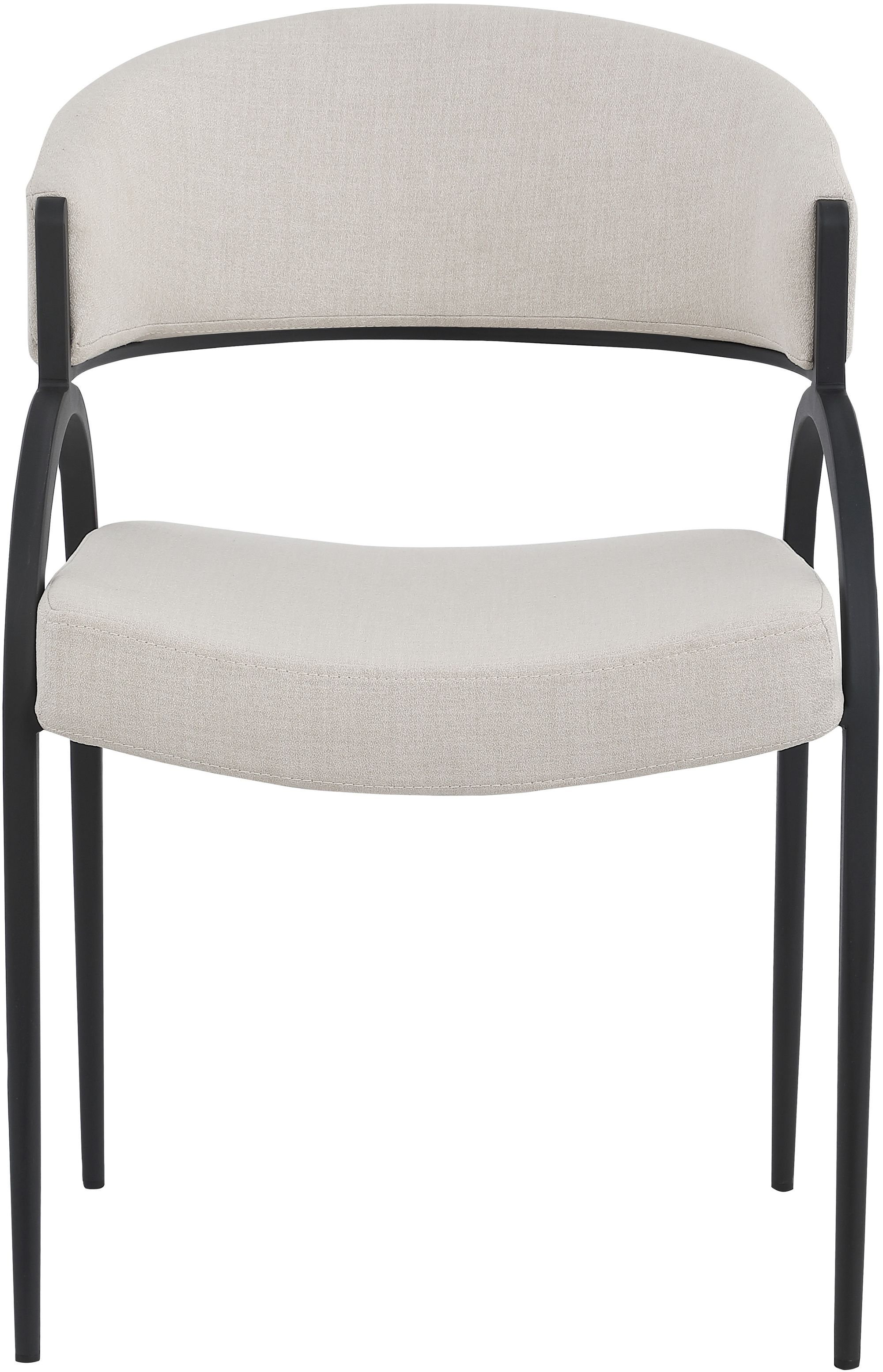Privet Linen Dining Chair with Matte Black Base