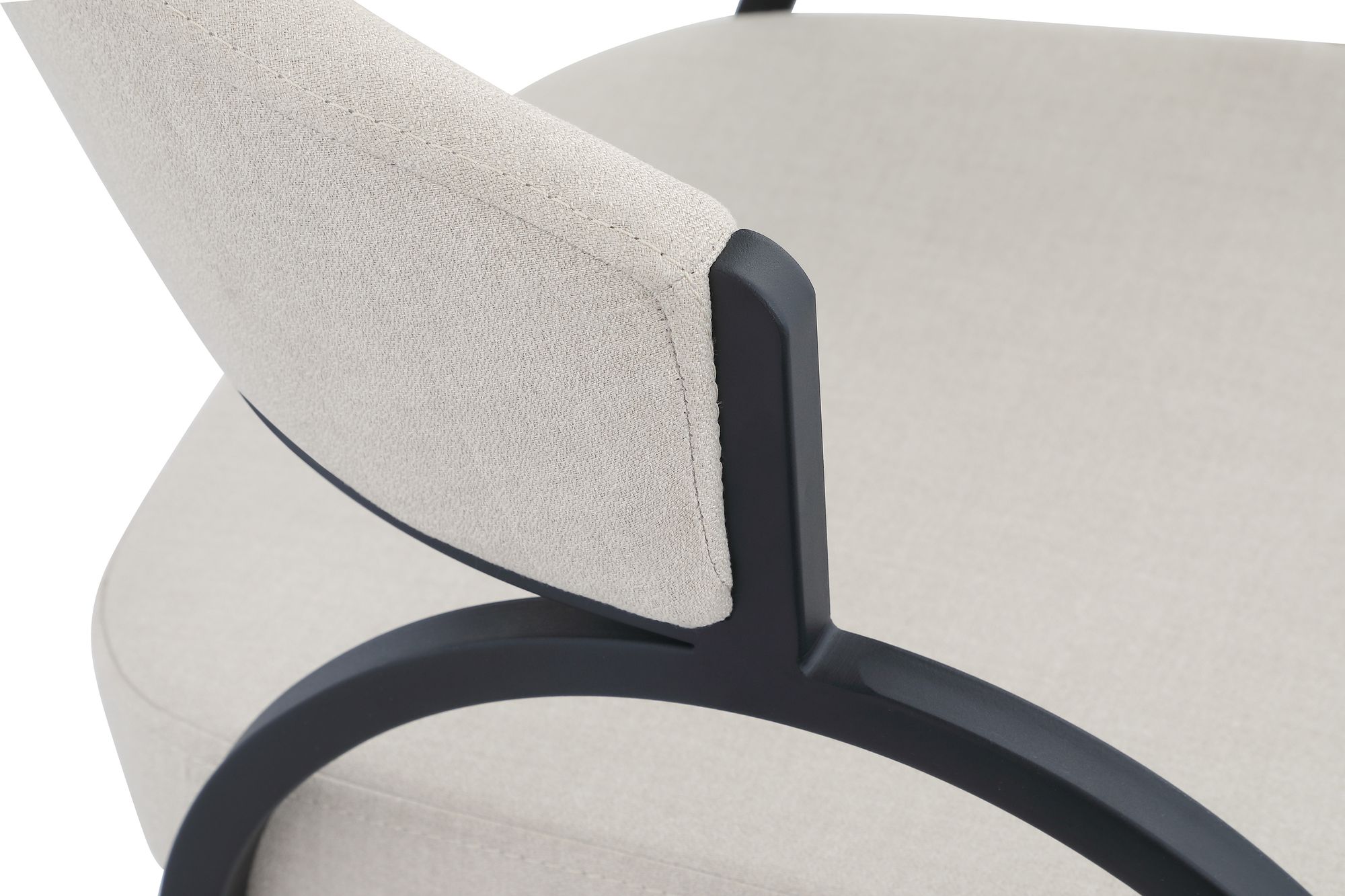 Privet Linen Dining Chair with Matte Black Base