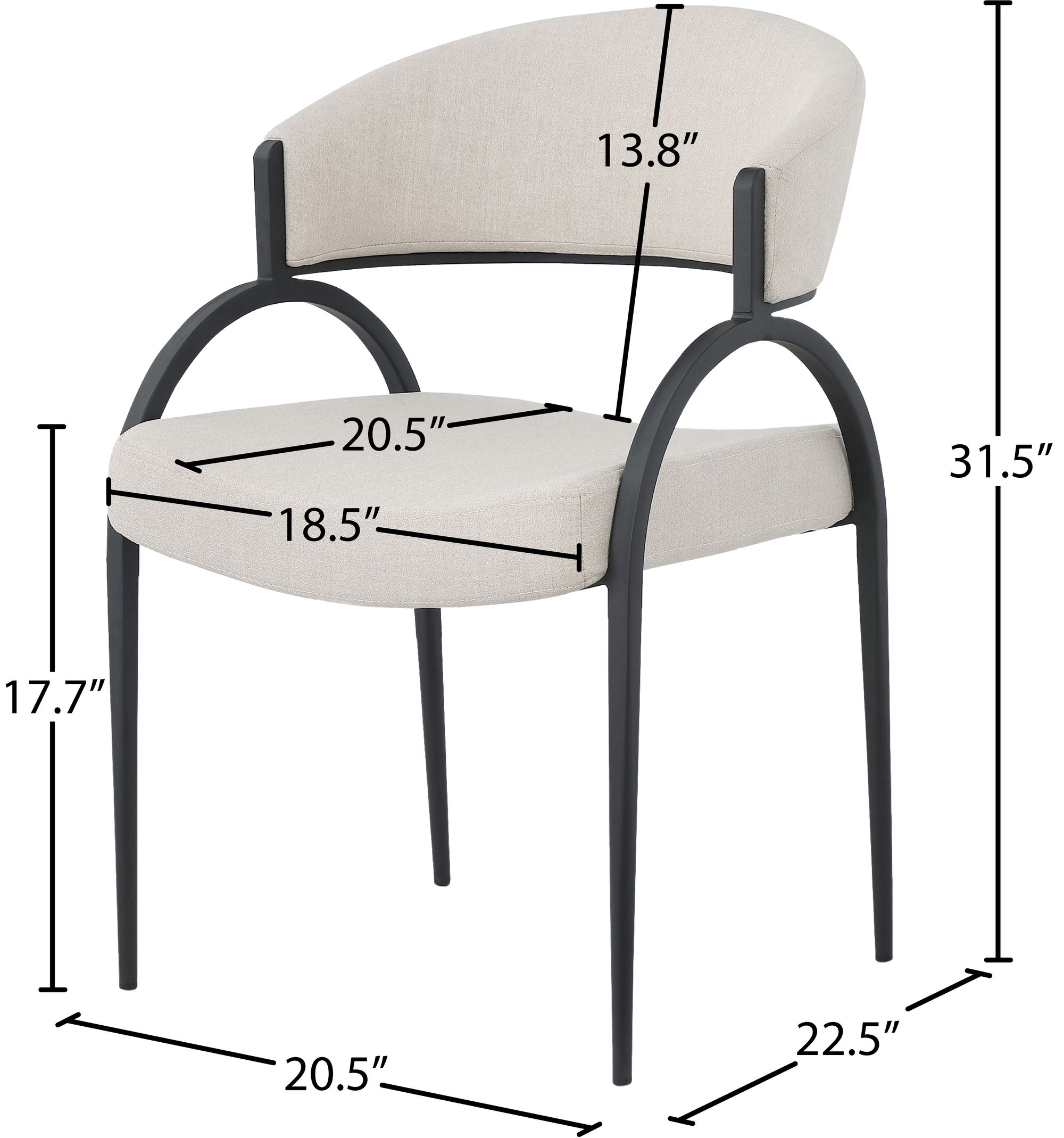 Privet Linen Dining Chair with Matte Black Base