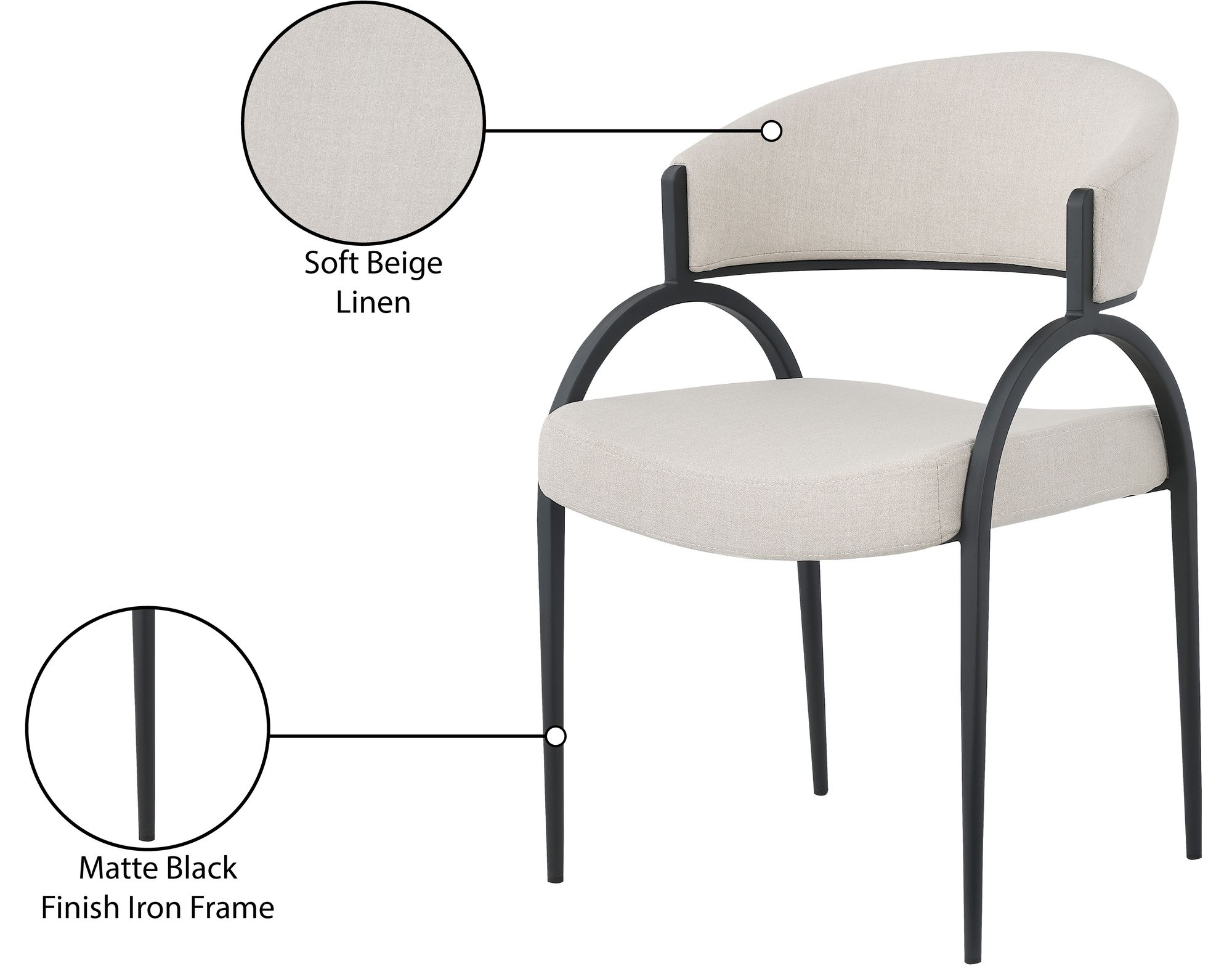 Privet Linen Dining Chair