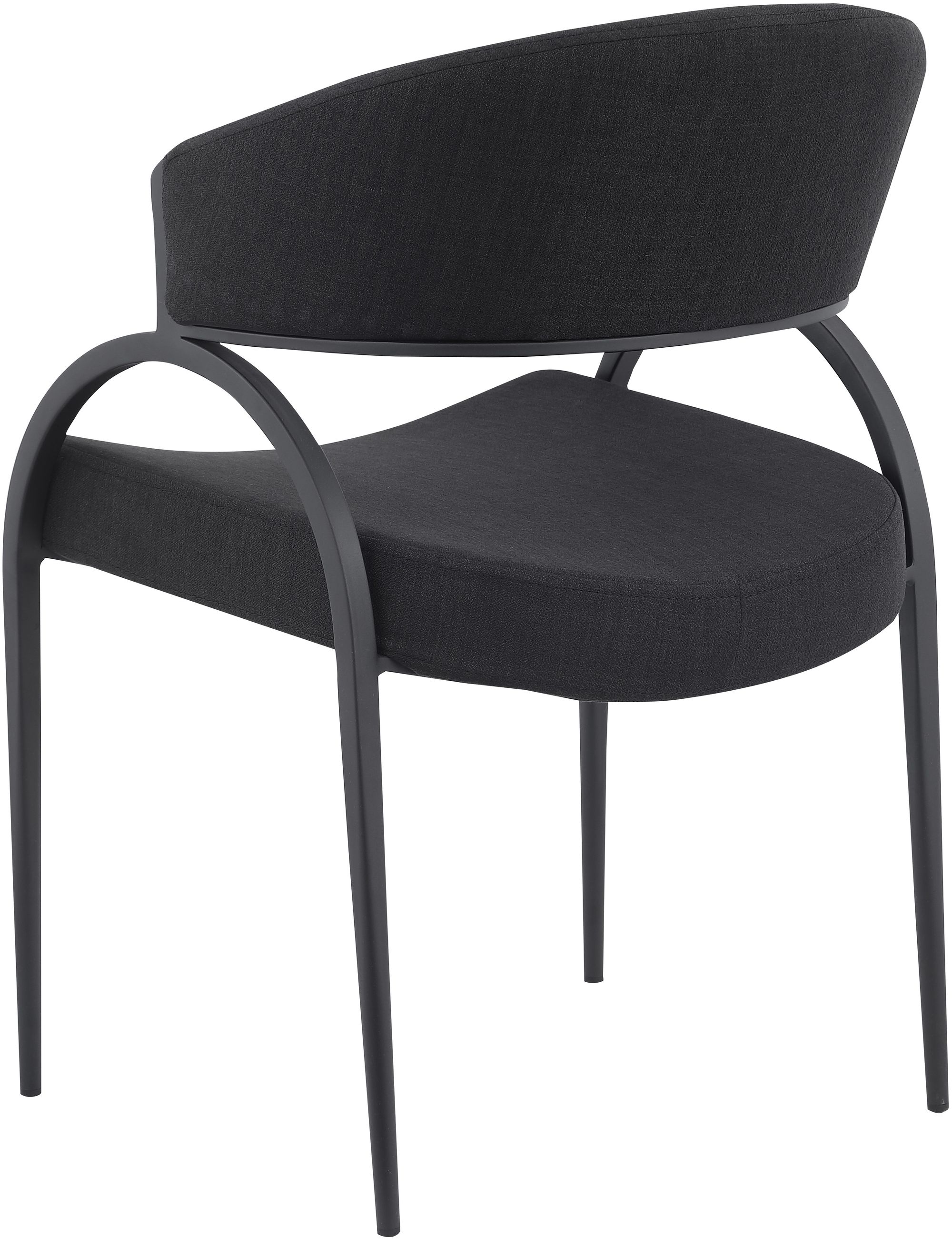 Privet Linen Dining Chair with Matte Black Base