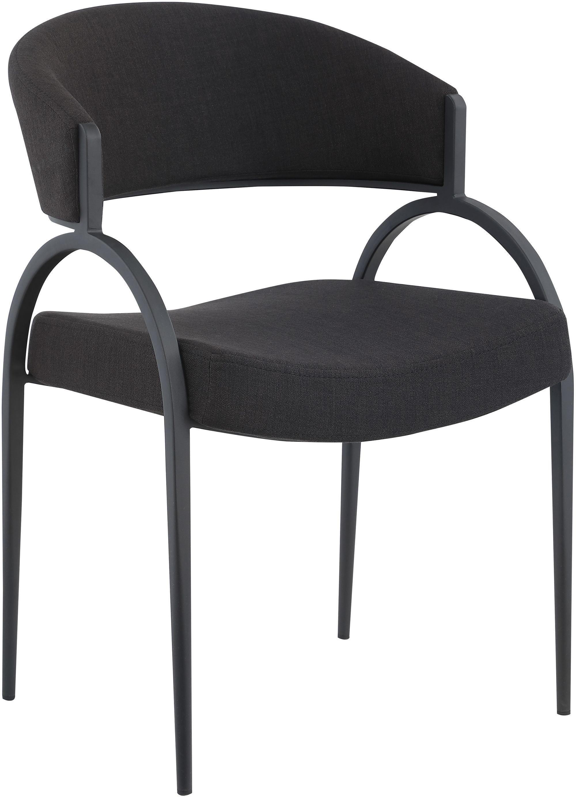 Privet Linen Dining Chair with Matte Black Base