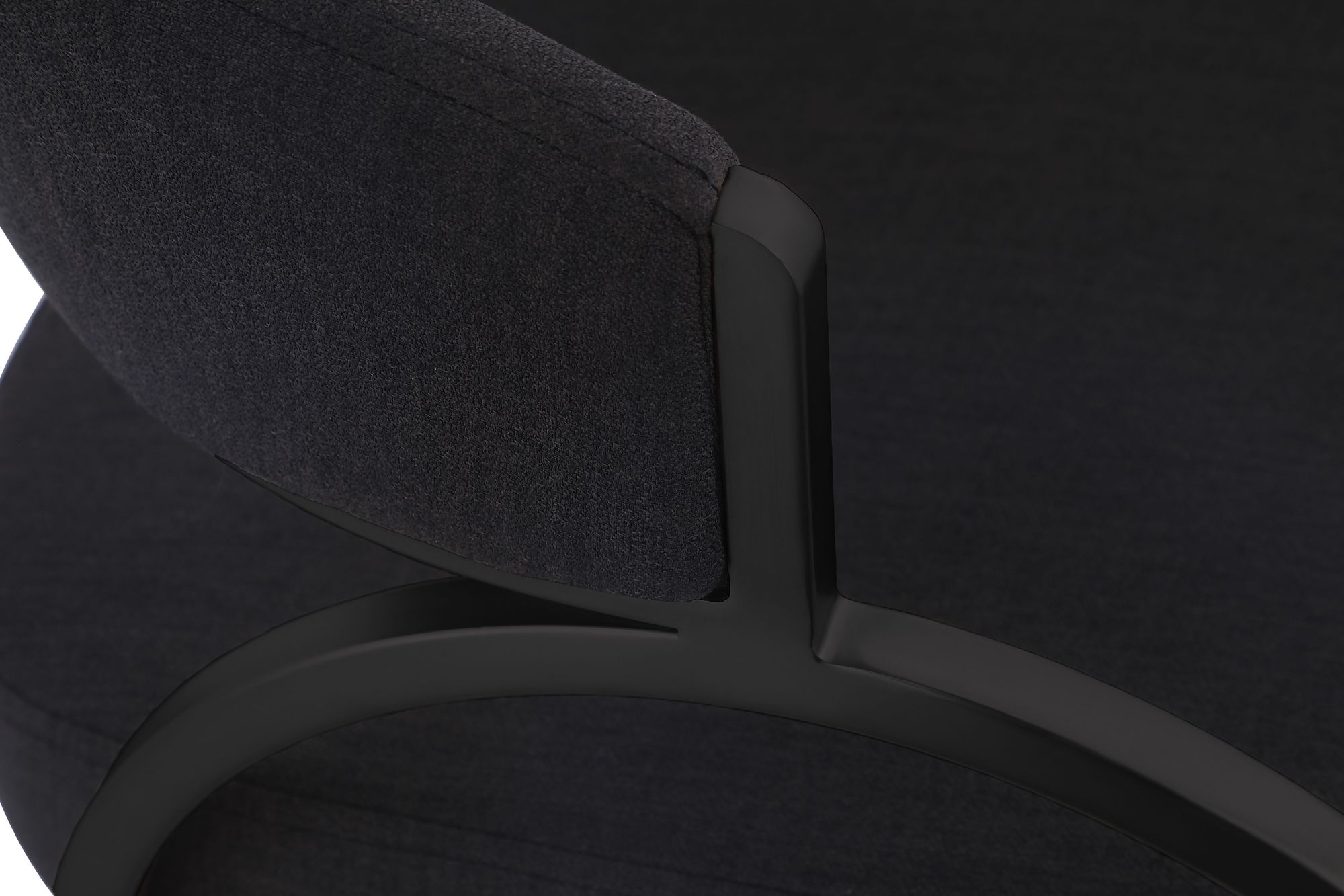 Privet Linen Dining Chair with Matte Black Base