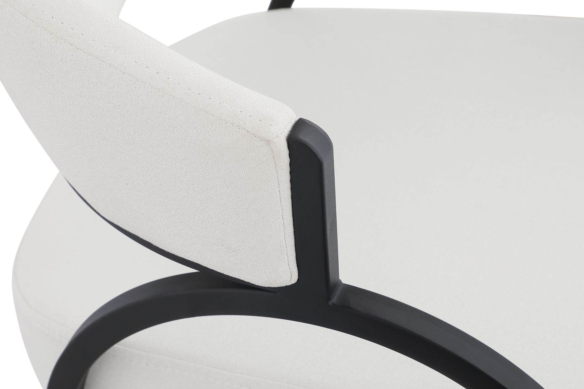 Privet Linen Dining Chair with Matte Black Base