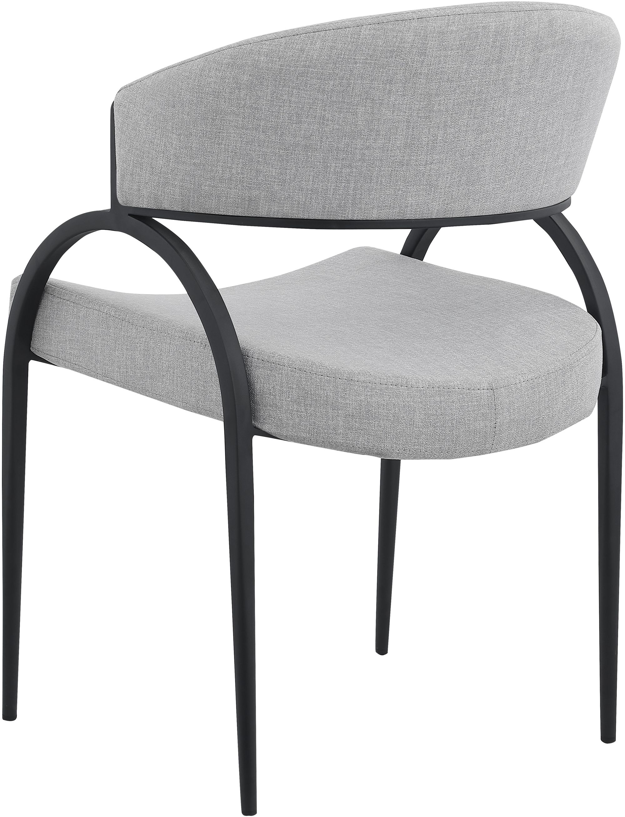 Privet Linen Dining Chair with Matte Black Base