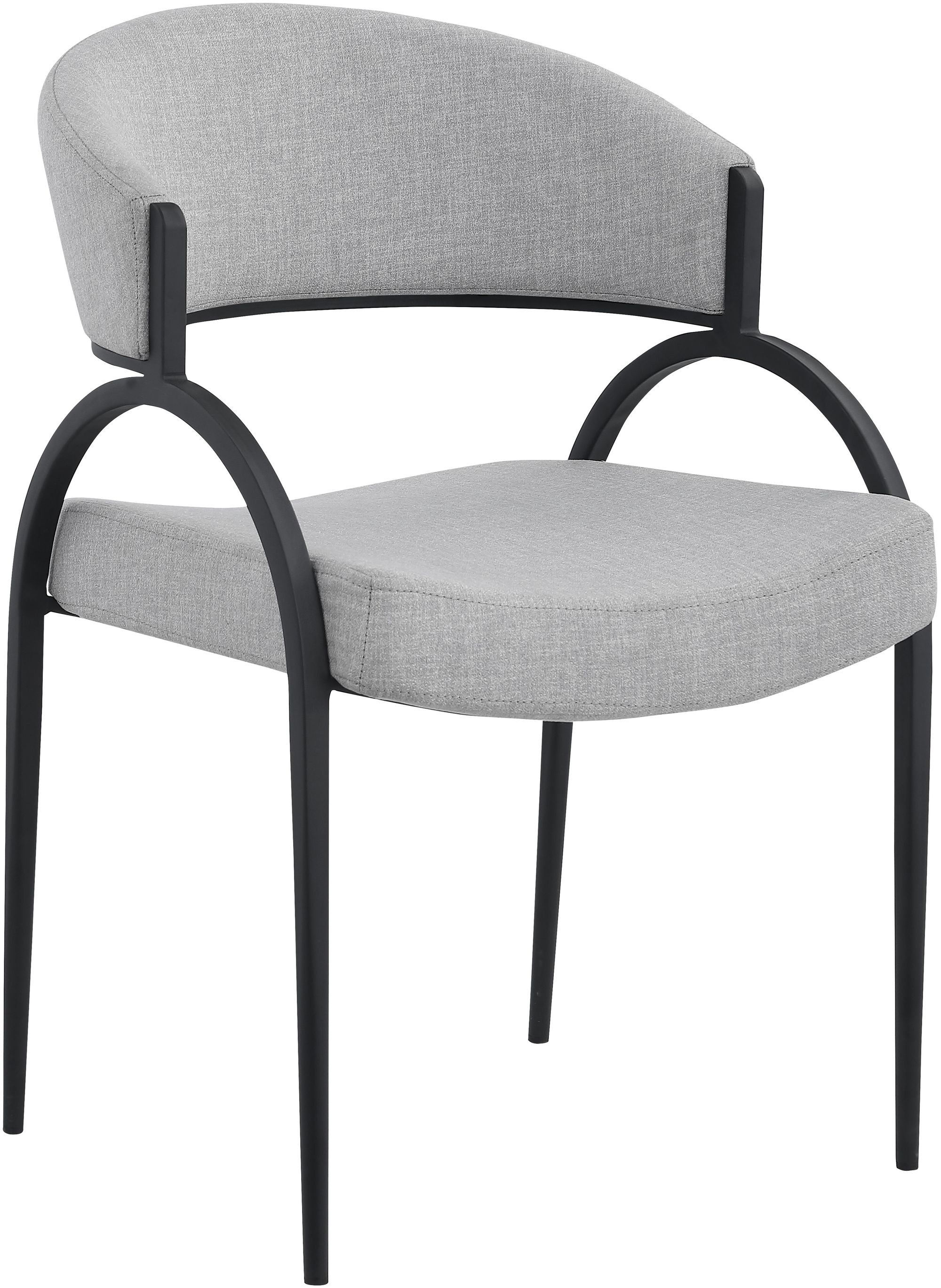 Privet Linen Dining Chair with Matte Black Base