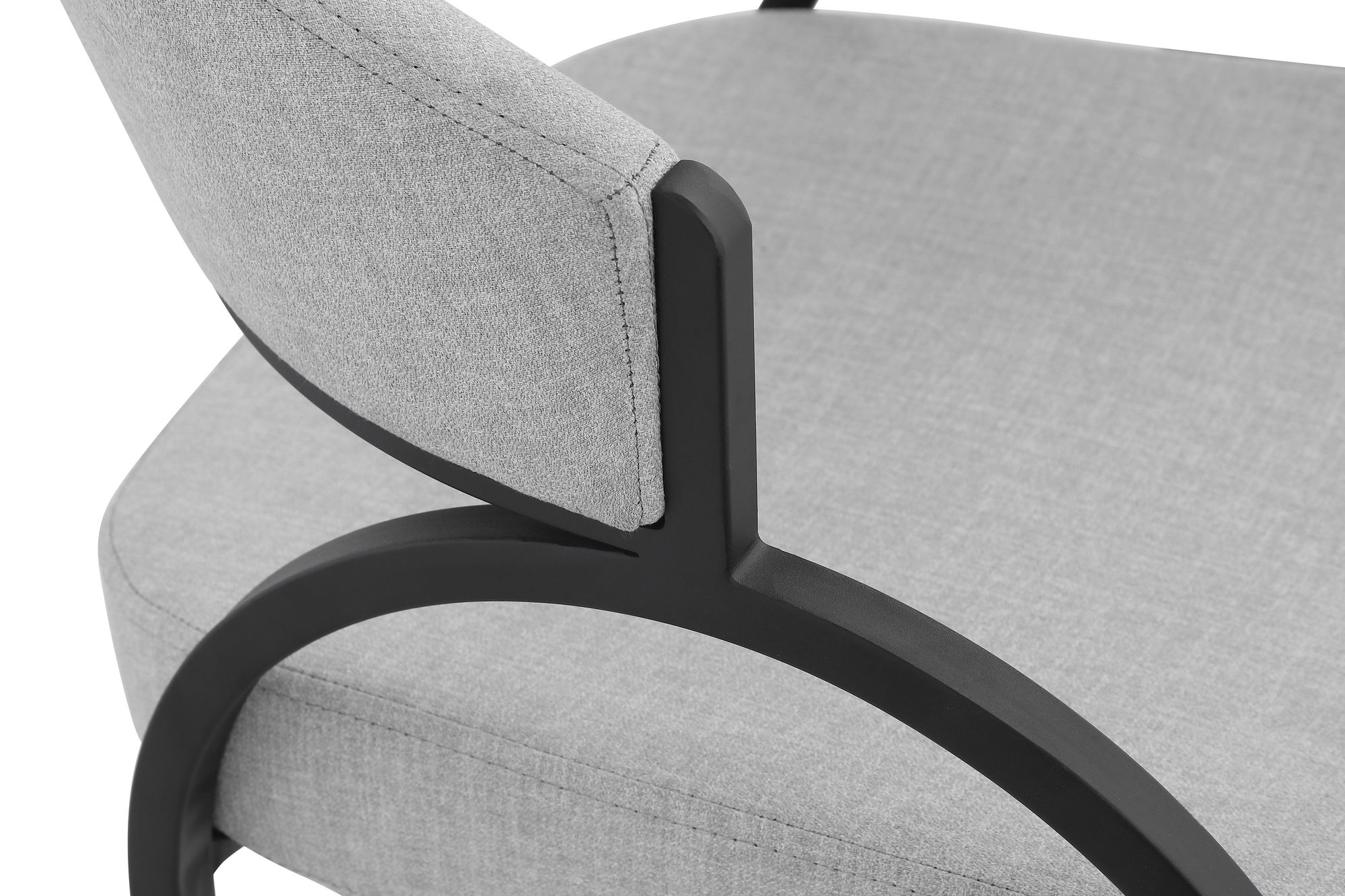 Privet Linen Dining Chair with Matte Black Base