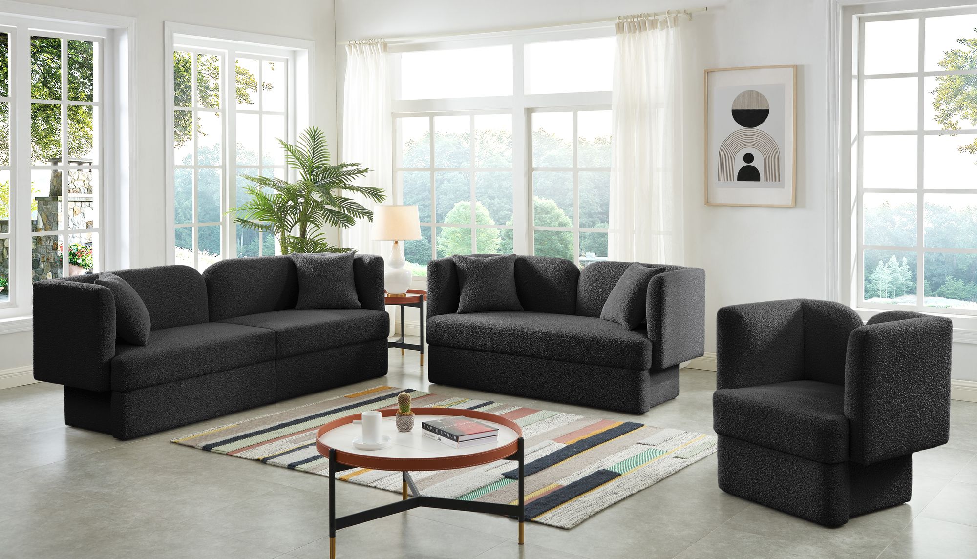 Marcel Boucle Fabric Loveseat