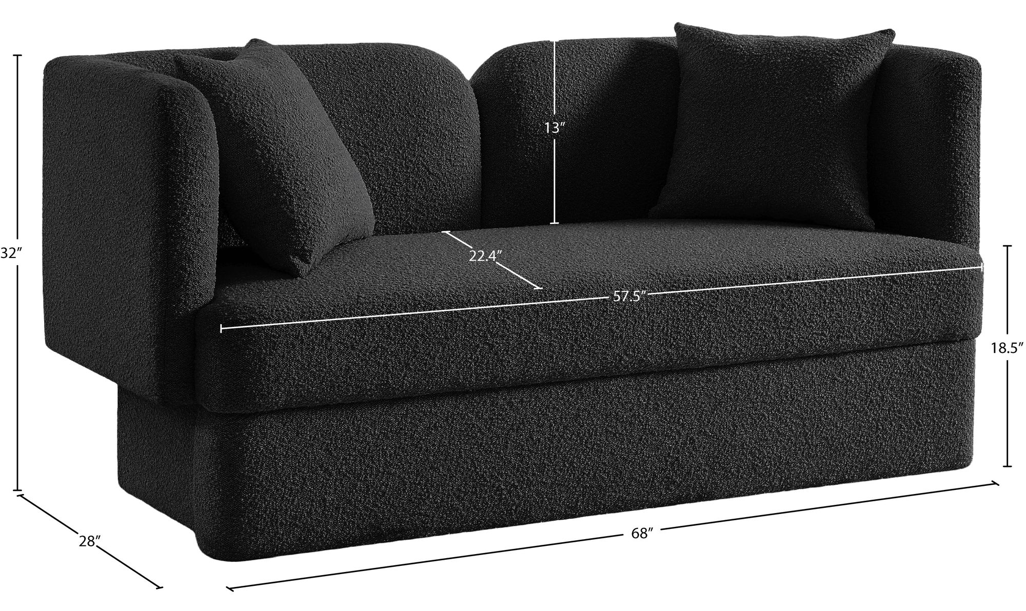 Marcel Boucle Fabric Loveseat