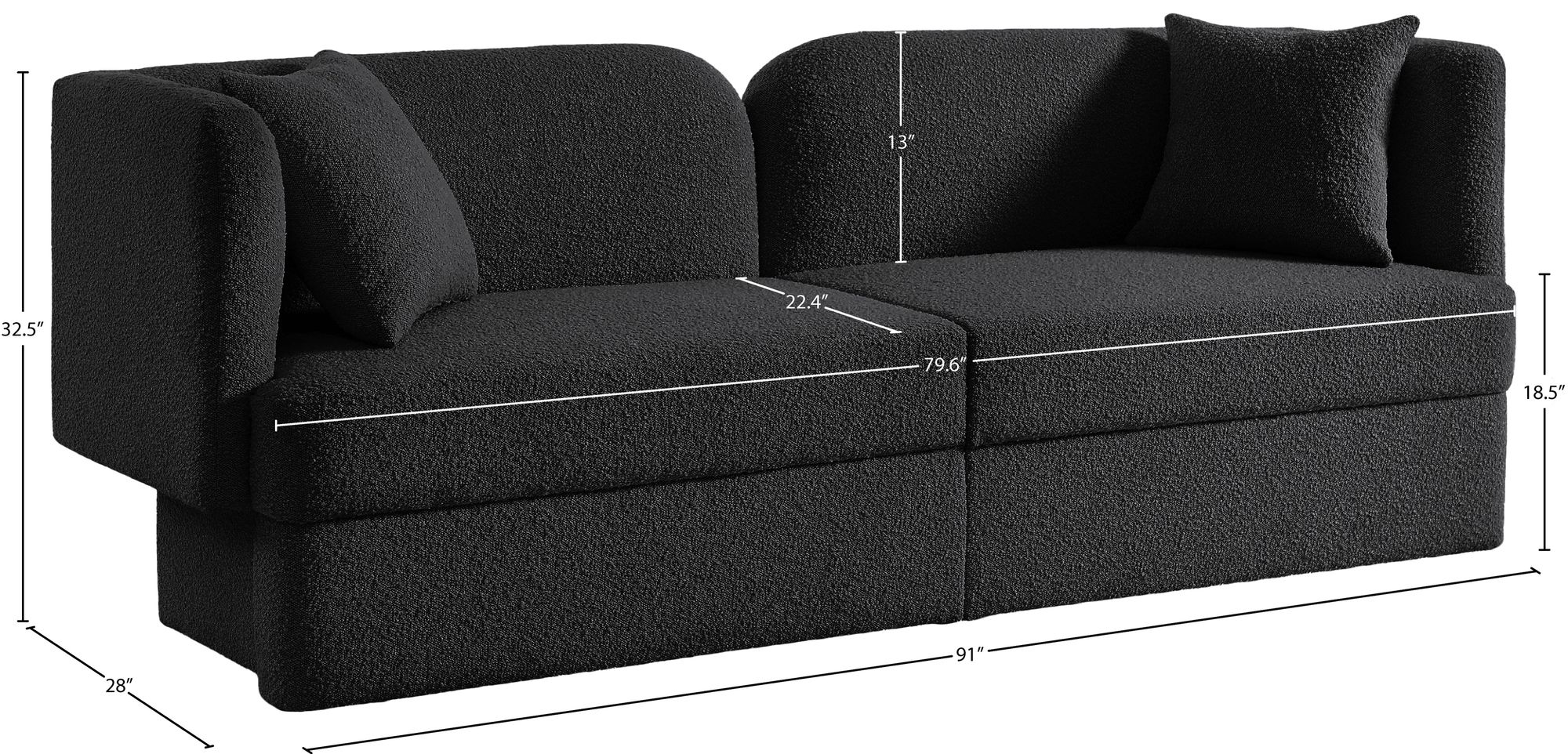 Marcel Boucle Fabric Sofa