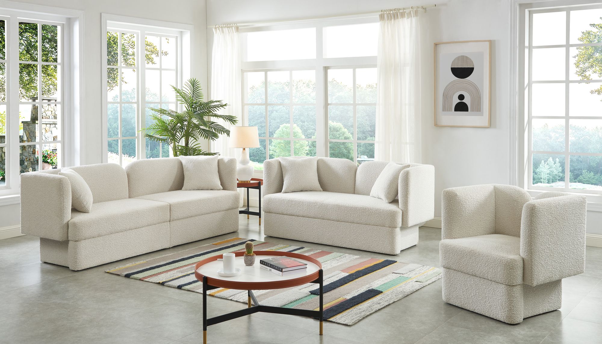 Marcel Boucle Fabric Loveseat