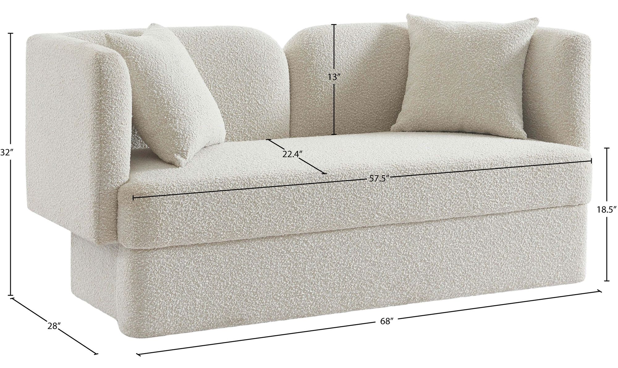 Marcel Boucle Fabric Loveseat