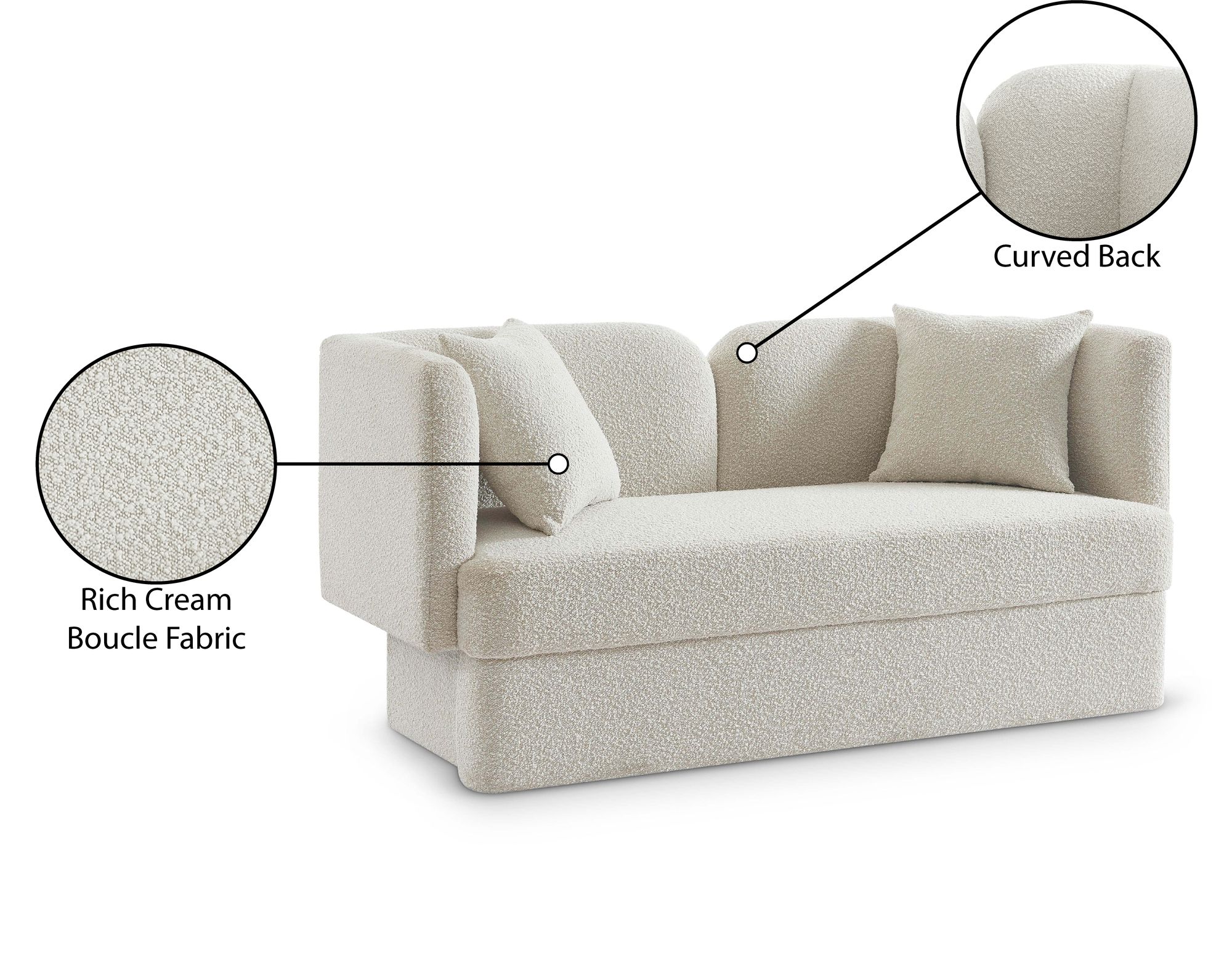 Marcel Boucle Fabric Loveseat