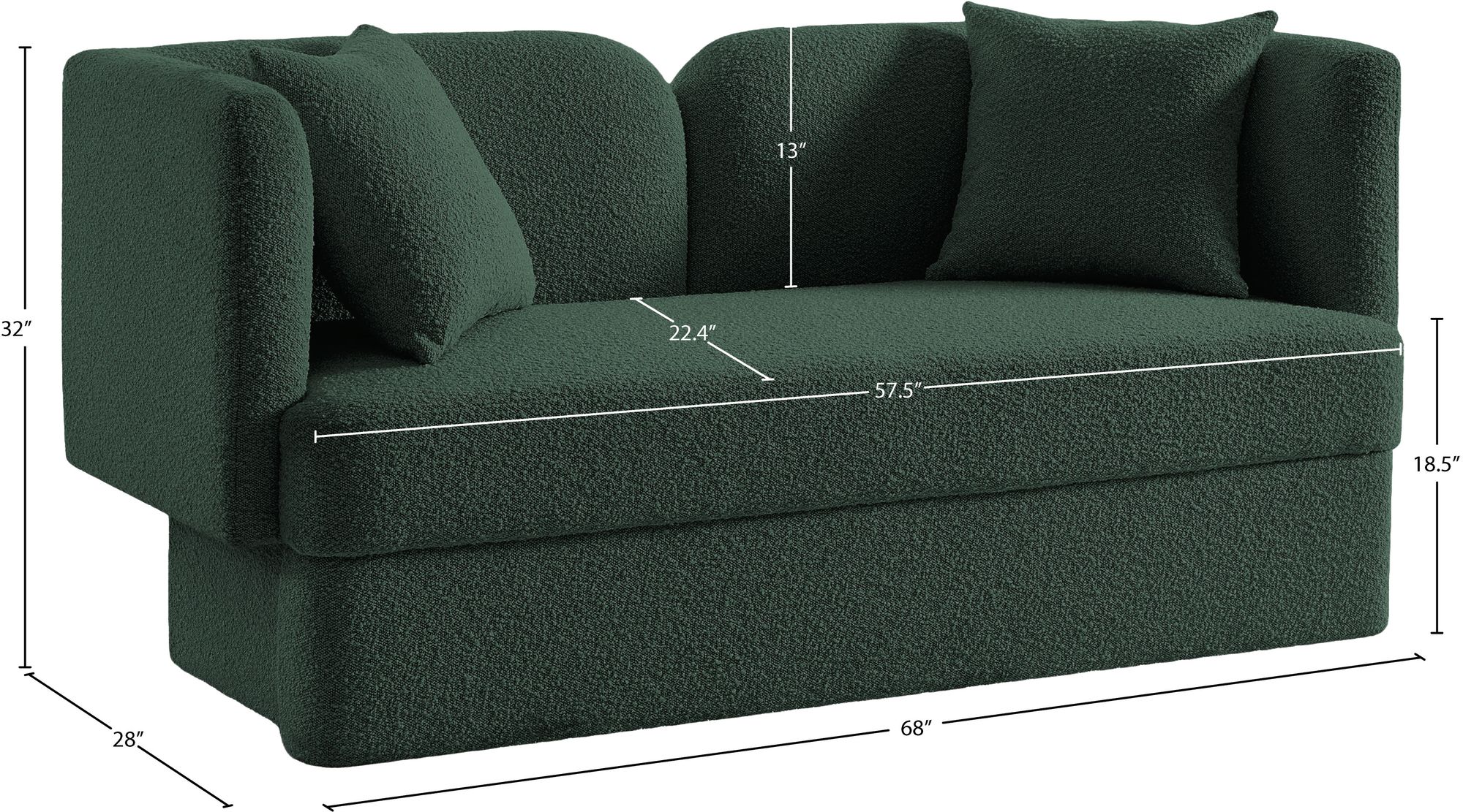 Marcel Boucle Fabric Loveseat