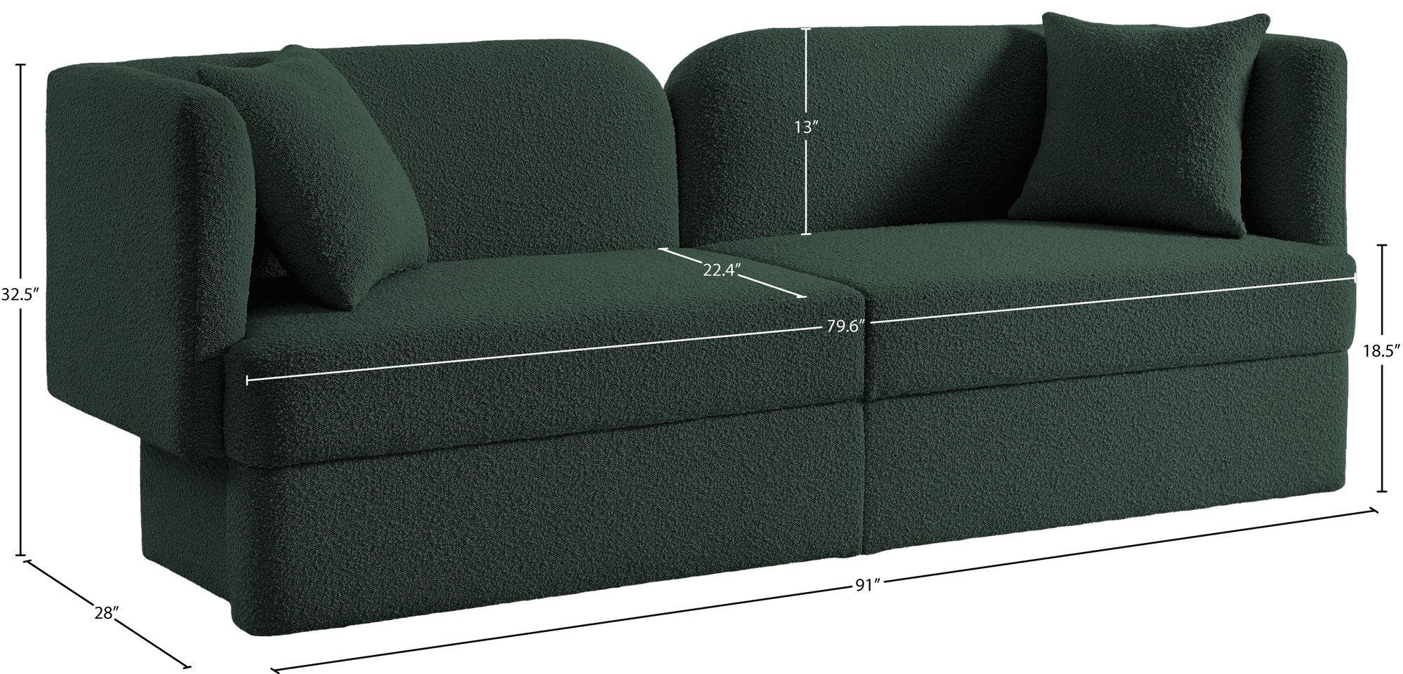 Marcel Boucle Fabric Sofa