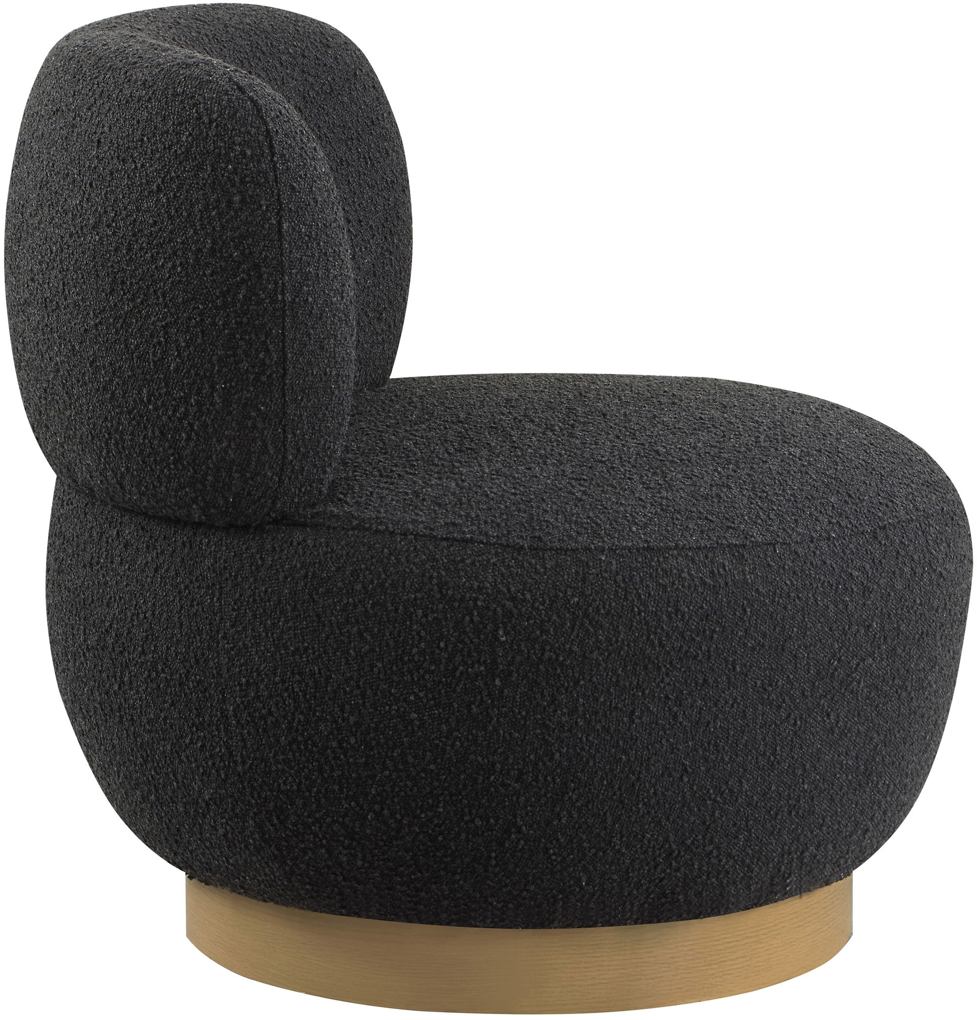 Calais Boucle Fabric Accent Chair with Natural White Oak Veneer Base