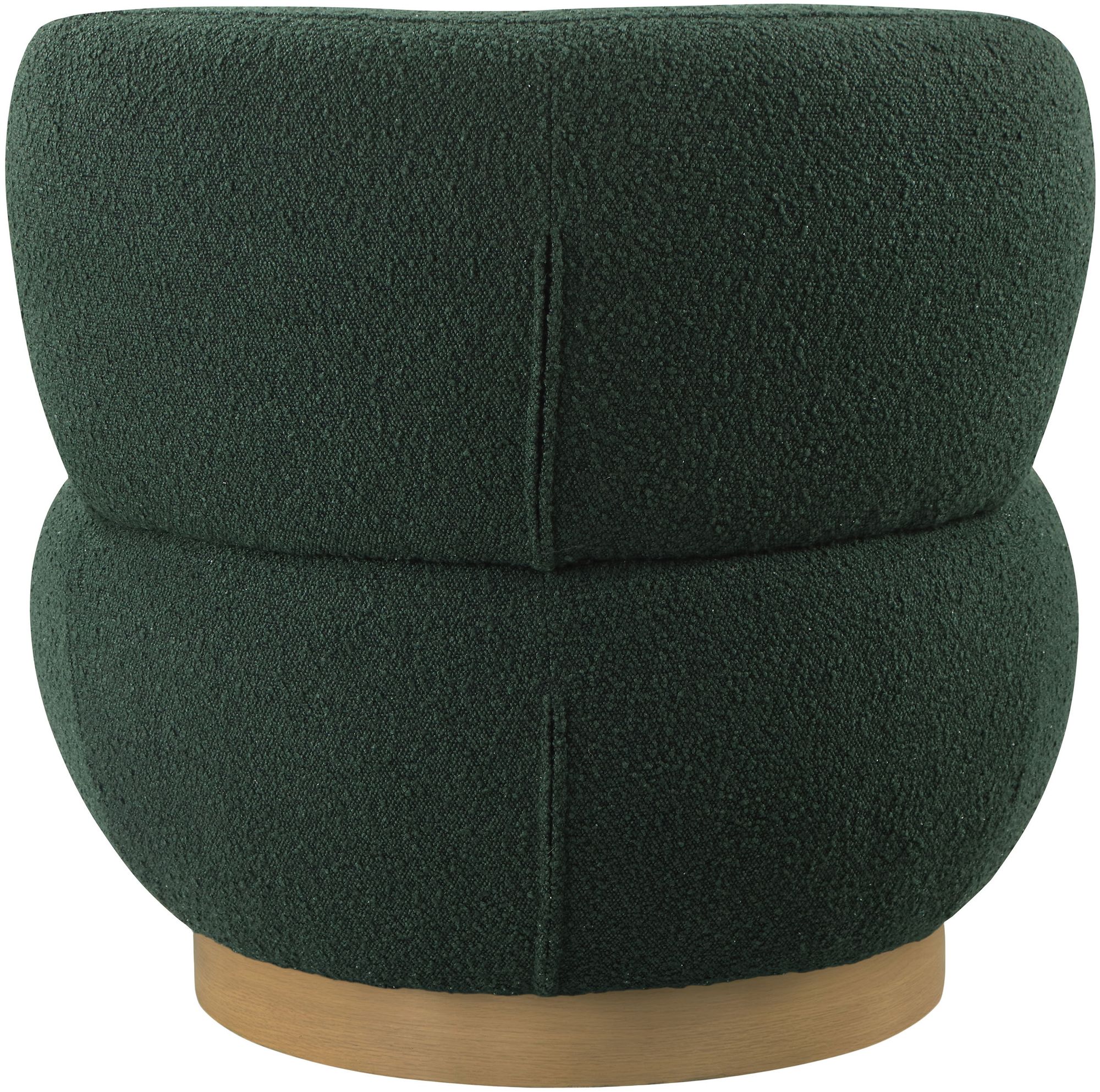 Calais Boucle Fabric Accent Chair with Natural White Oak Veneer Base