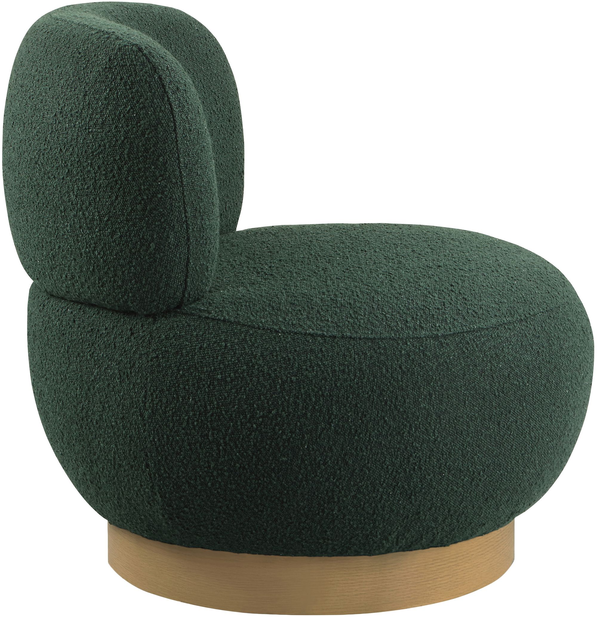 Calais Boucle Fabric Accent Chair with Natural White Oak Veneer Base