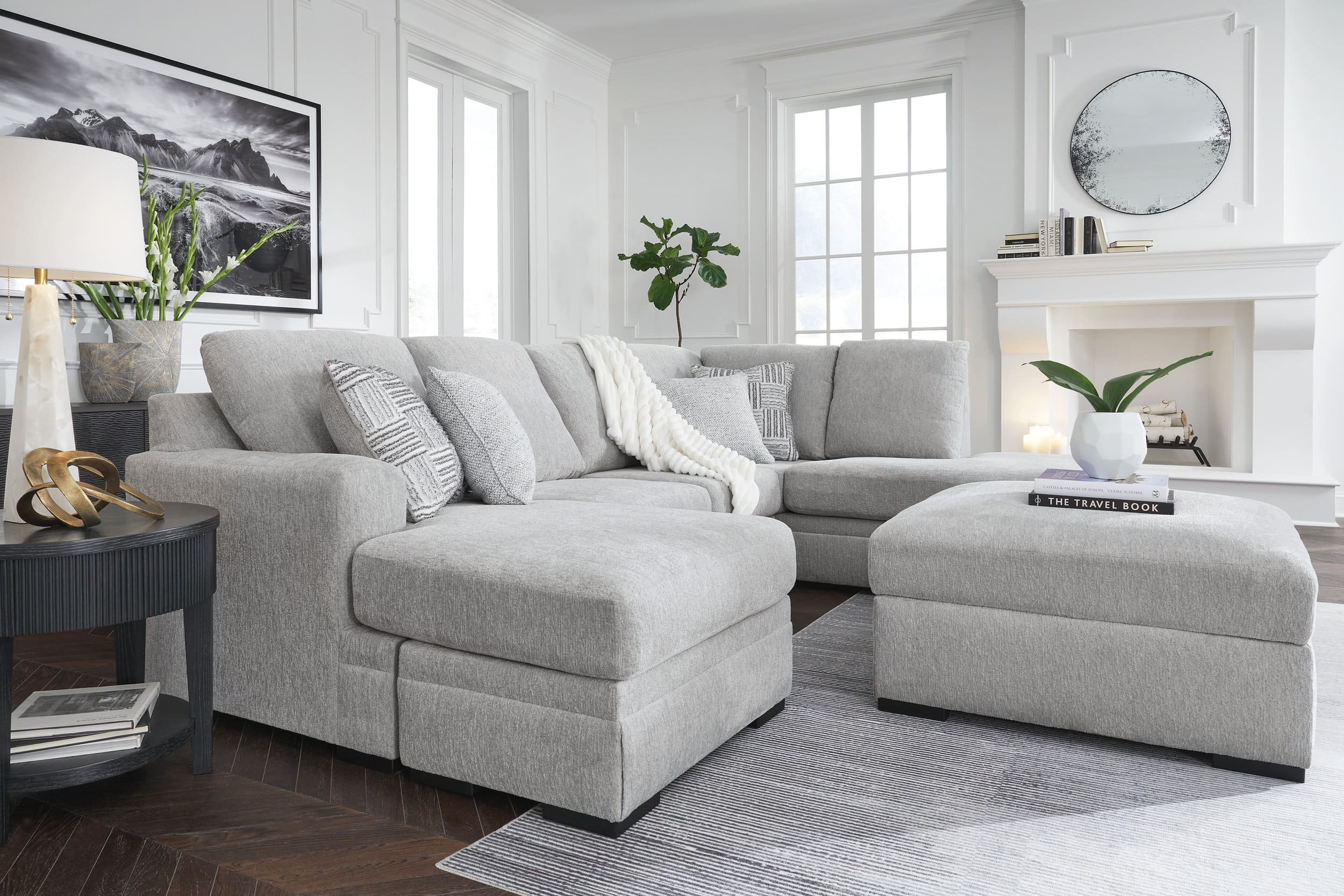 Gabyleigh 36" Square Storage Ottoman - Nickel Gray Hinged Top
