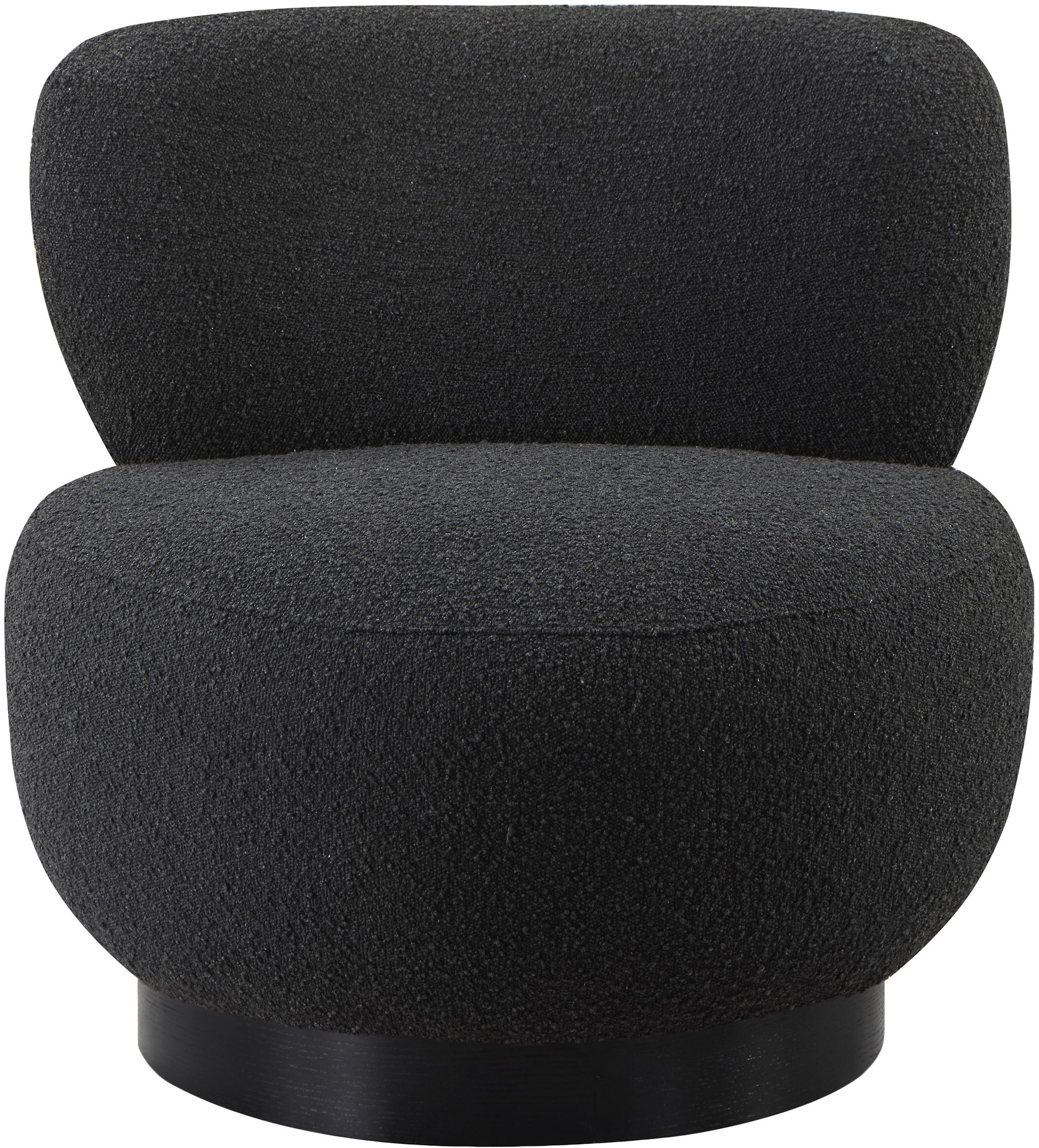 Calais Boucle Fabric Accent Chair with Black Oak Veneer Base