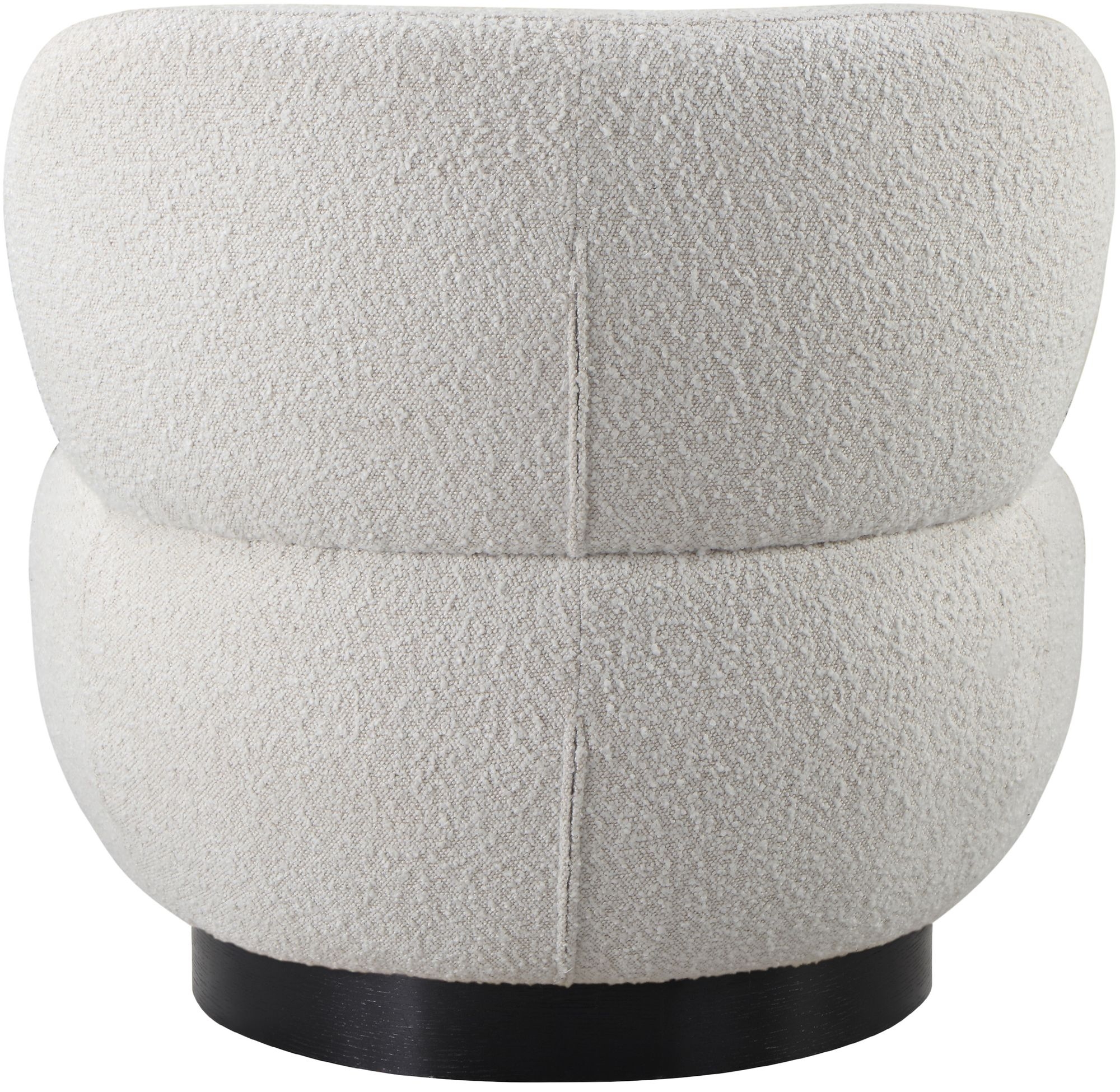 Calais Boucle Fabric Accent Chair with Black Oak Veneer Base