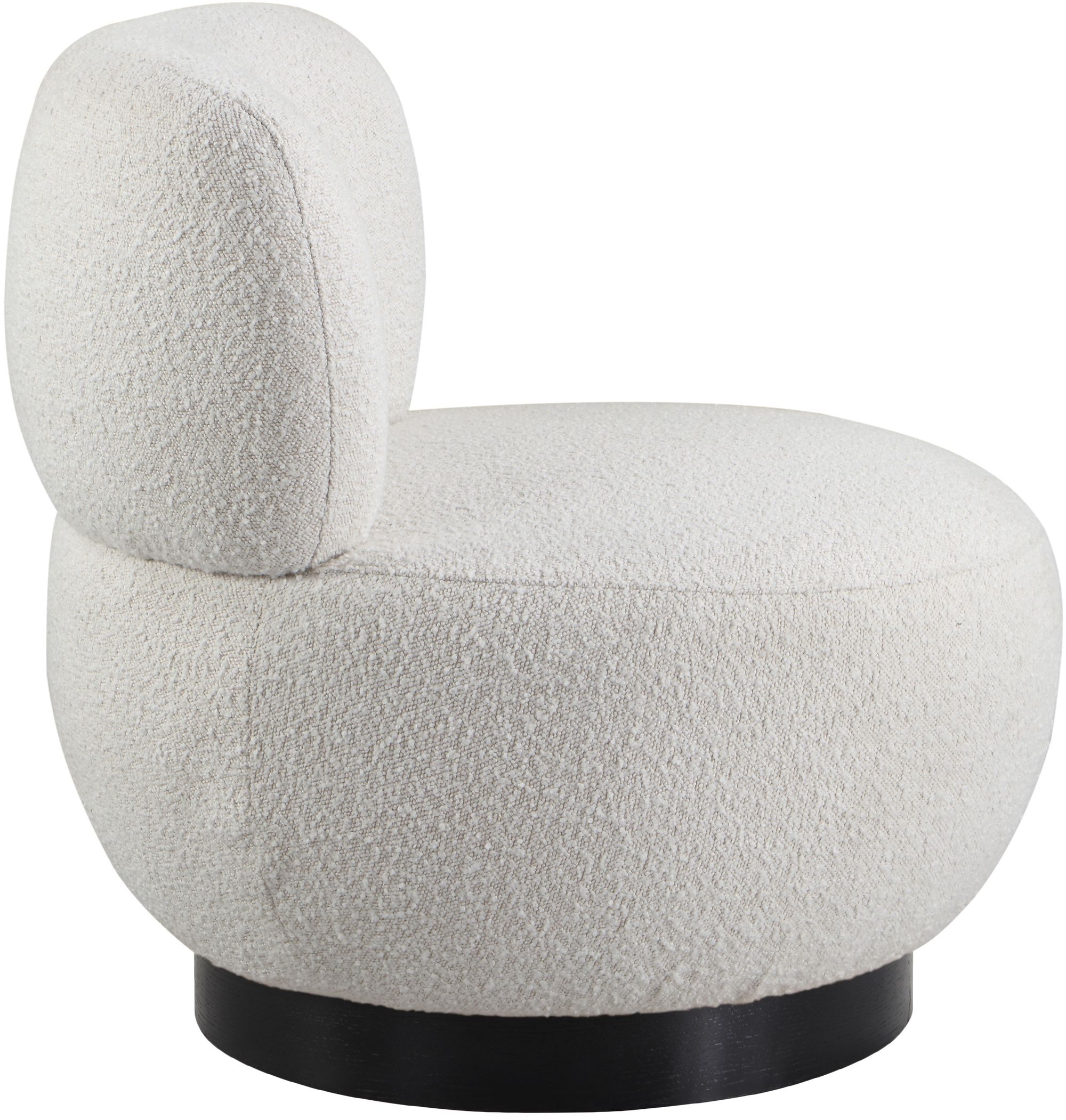 Calais Boucle Fabric Accent Chair with Black Oak Veneer Base