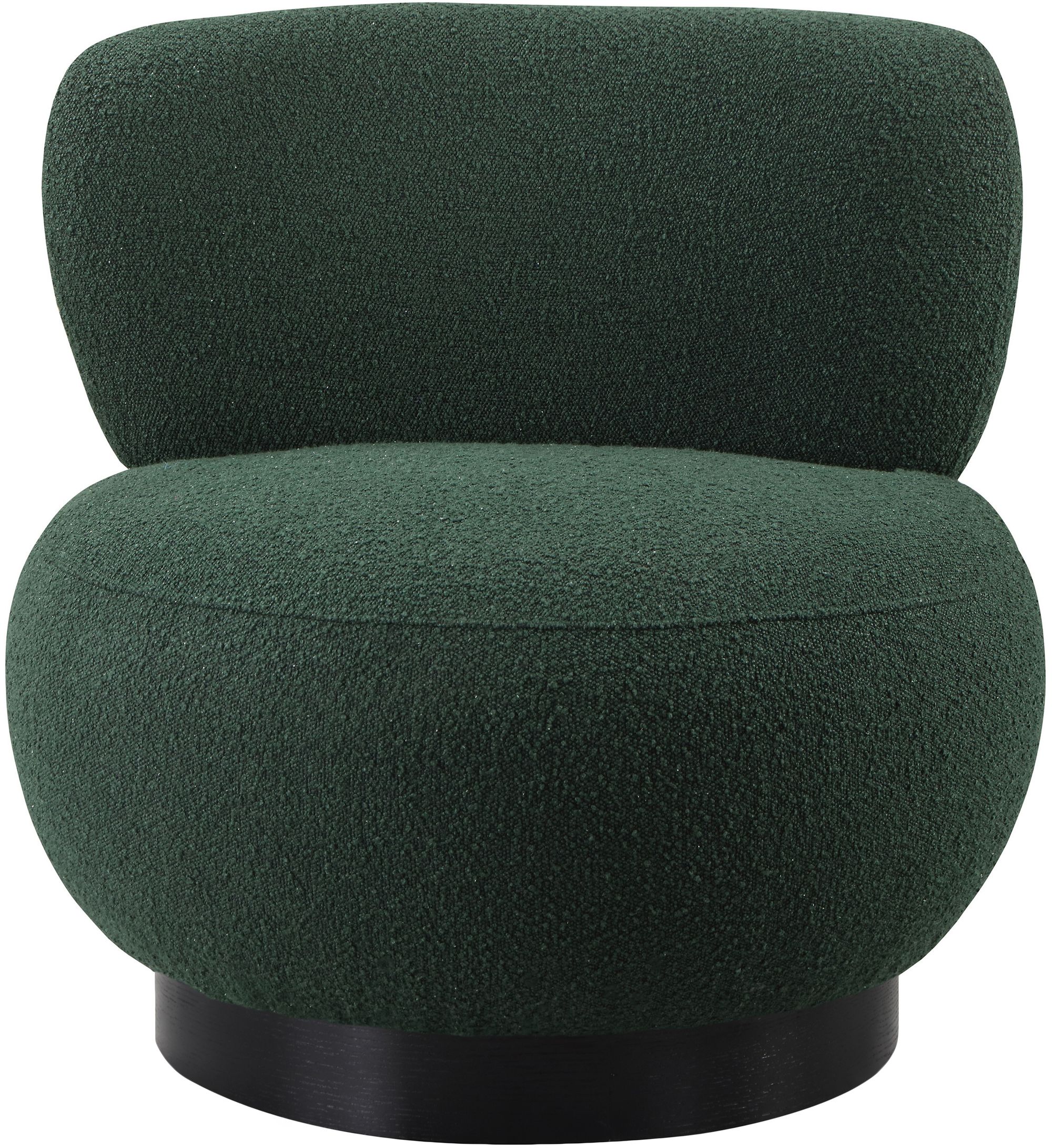 Calais Boucle Fabric Accent Chair with Black Oak Veneer Base