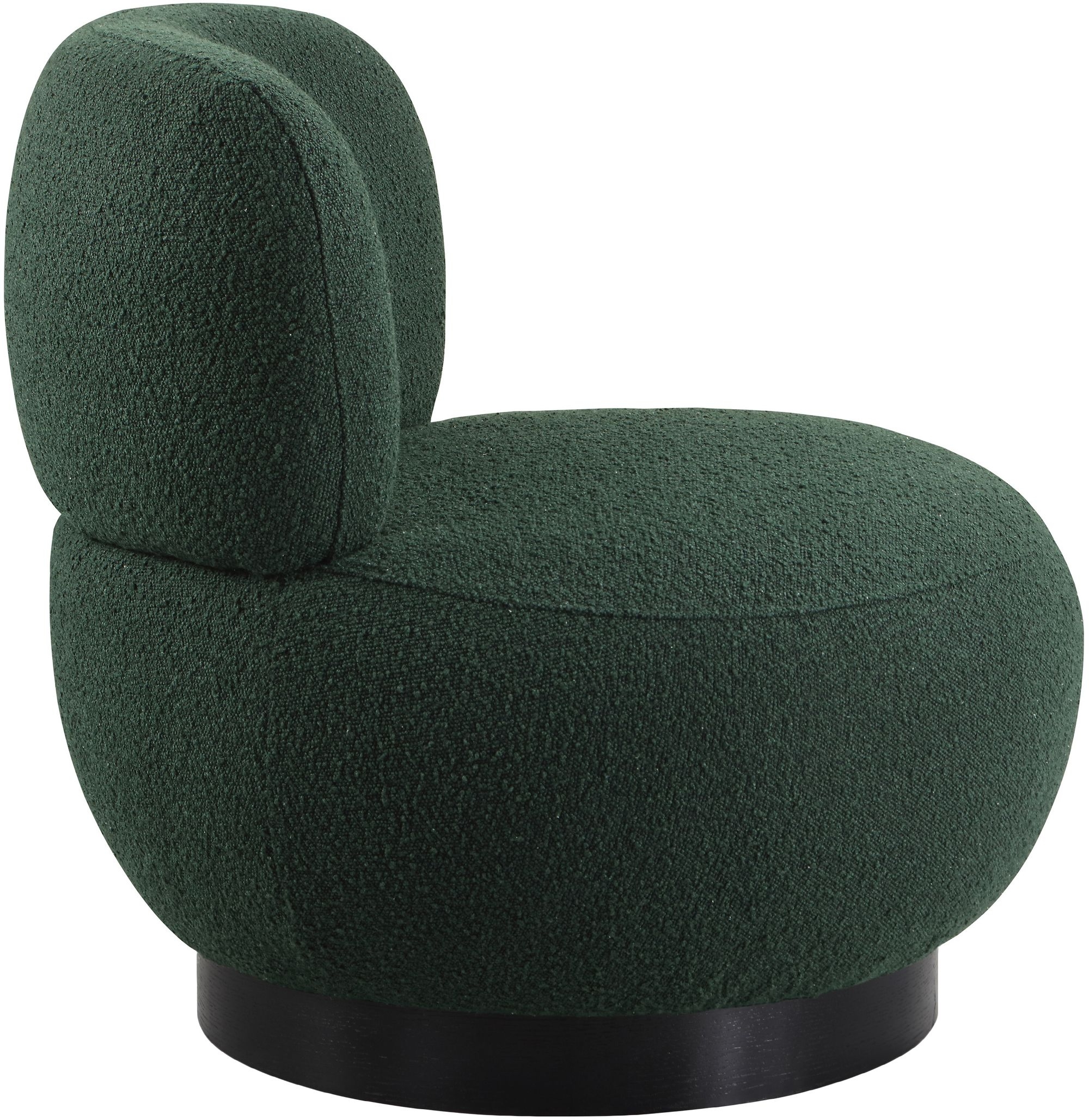 Calais Boucle Fabric Accent Chair with Black Oak Veneer Base
